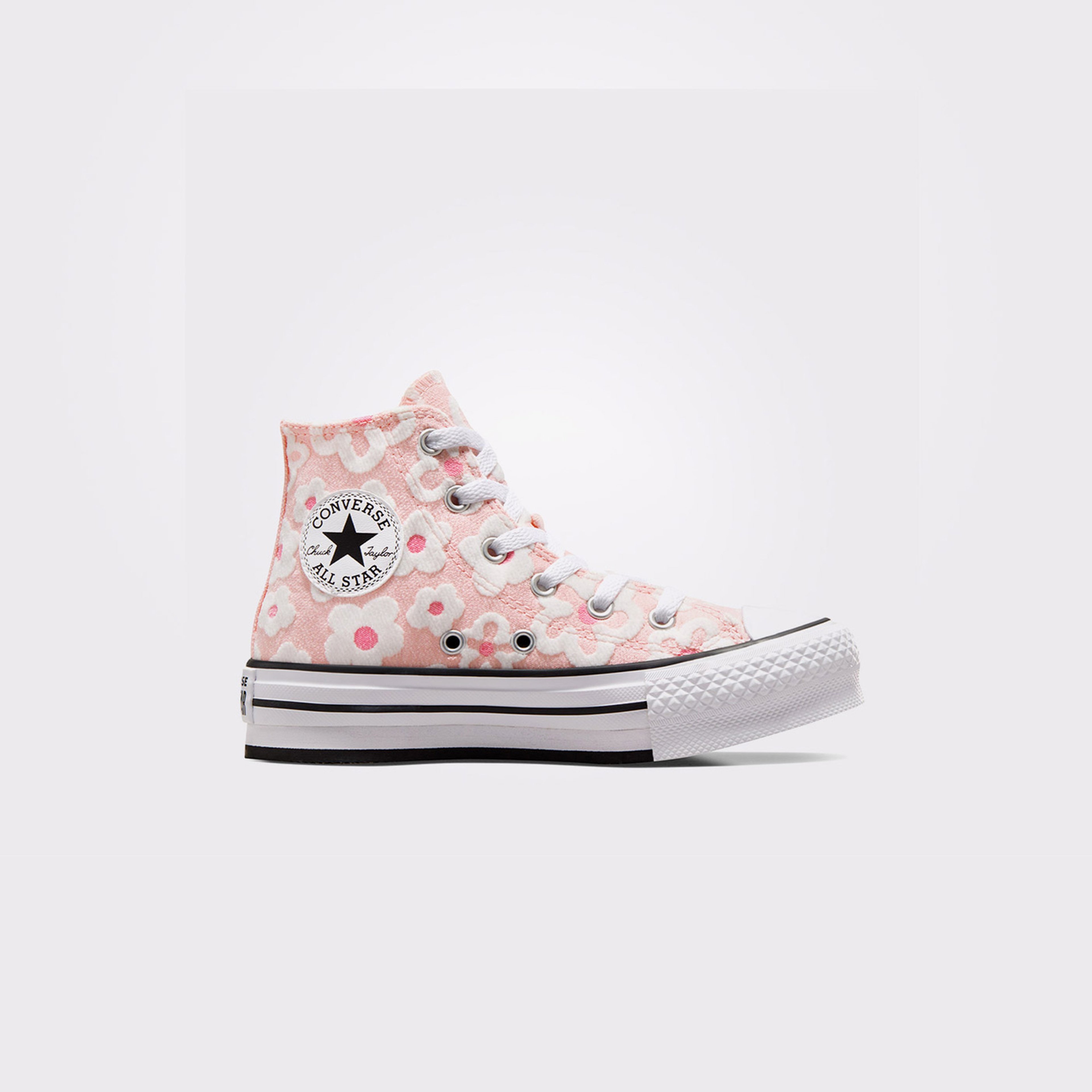 Converse Chuck Taylor All Star Lift Platform Floral Embroidery Çocuk Pembe Sneaker
