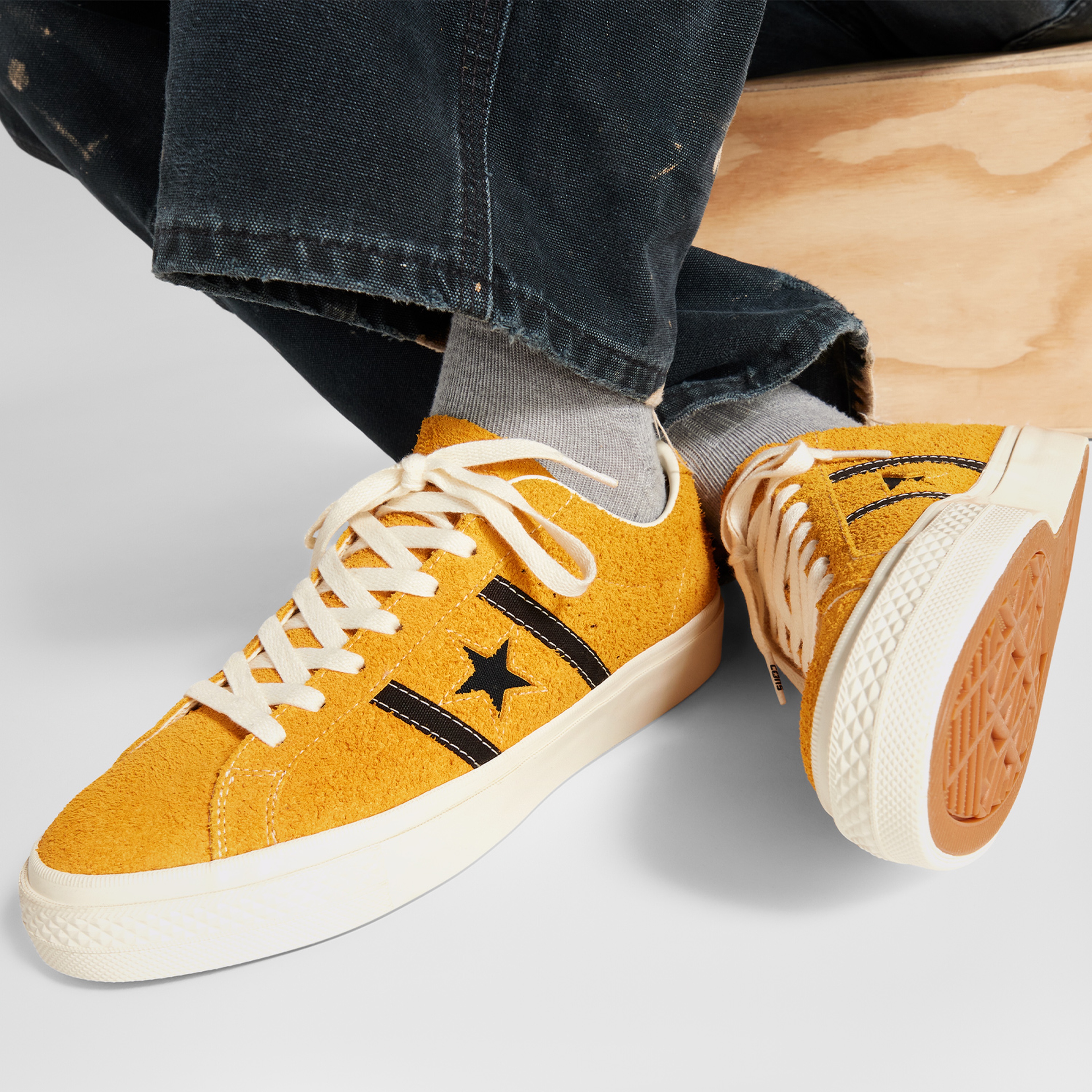 Converse One Star Academy Pro Suede Unisex Sarı Sneaker