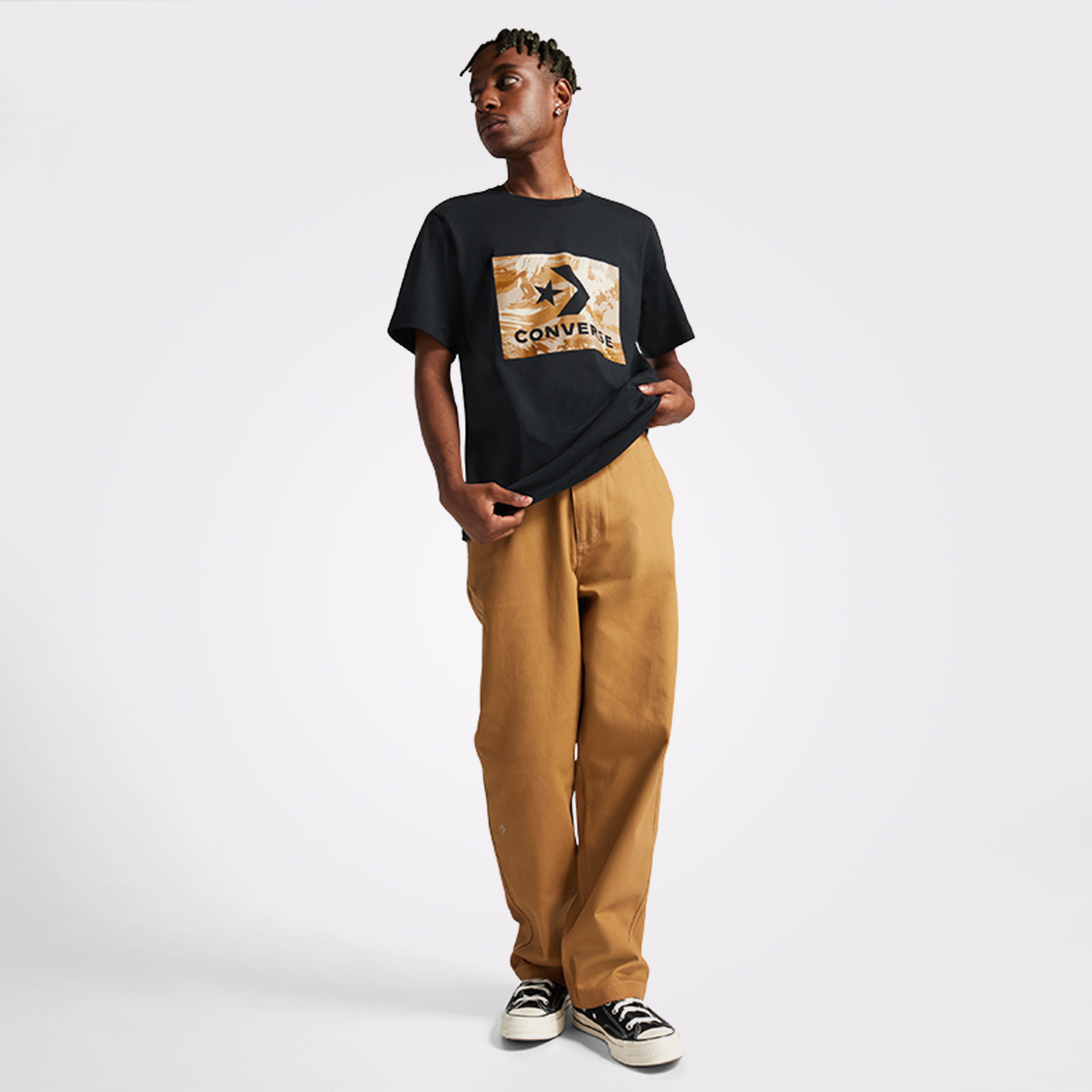 Converse Star Chevron Camo Erkek Siyah T-Shirt