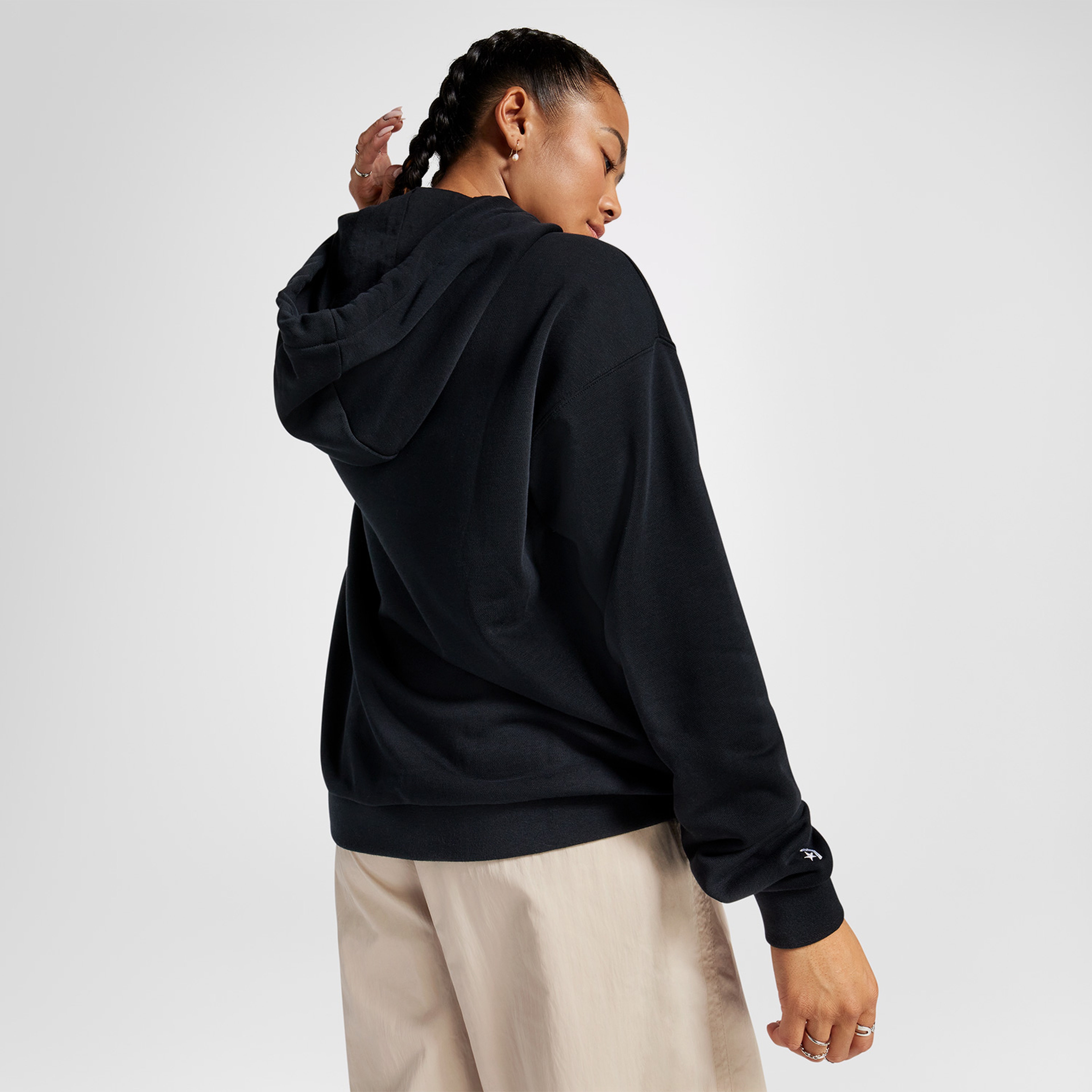 Converse Wordmark Pullover Kadın Siyah Hoodie