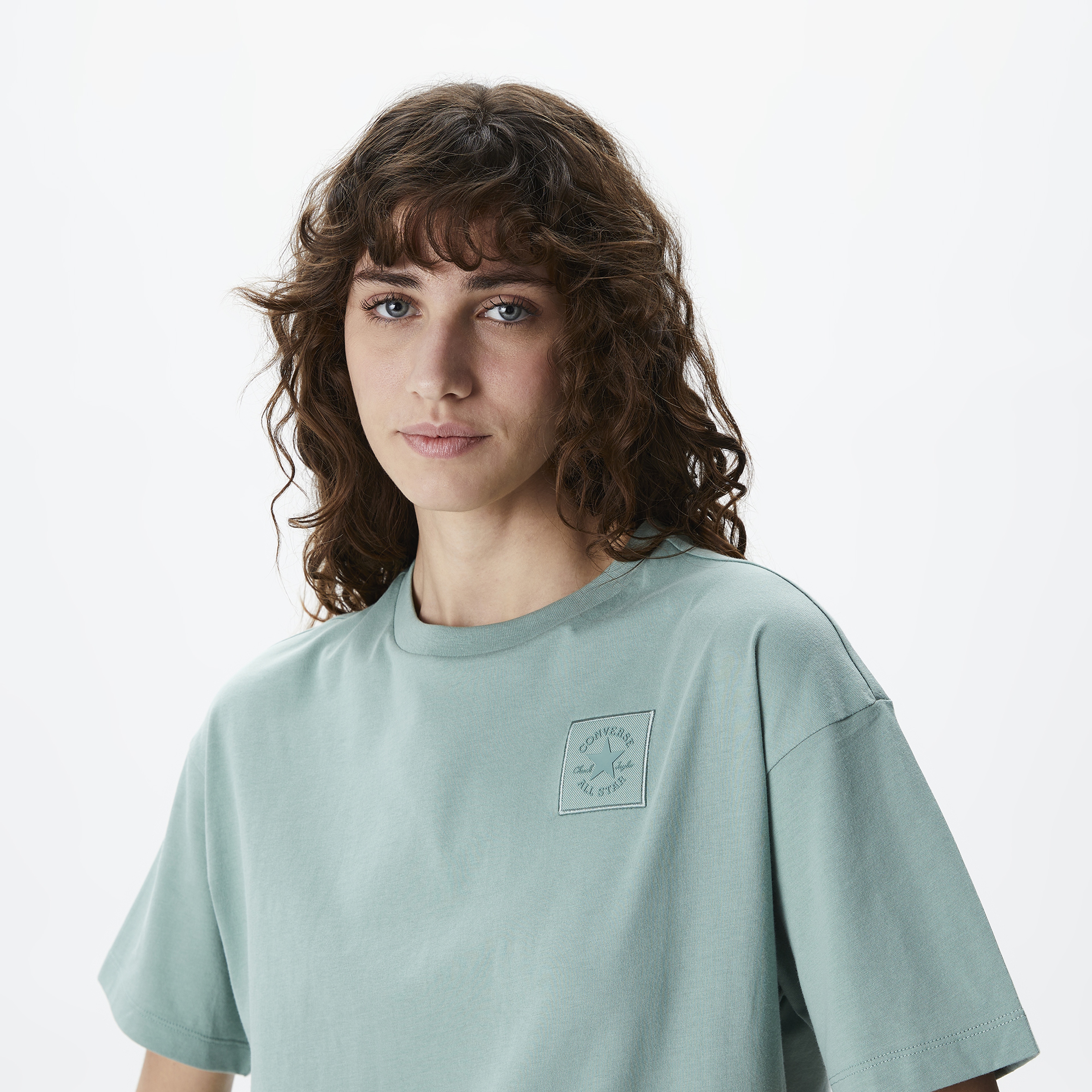 Converse Chuck Taylor Embro Boxy Kadın Turkuaz T-Shirt