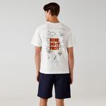 Lacoste Bisiklet Yaka Baskılı Erkek Beyaz T-Shirt