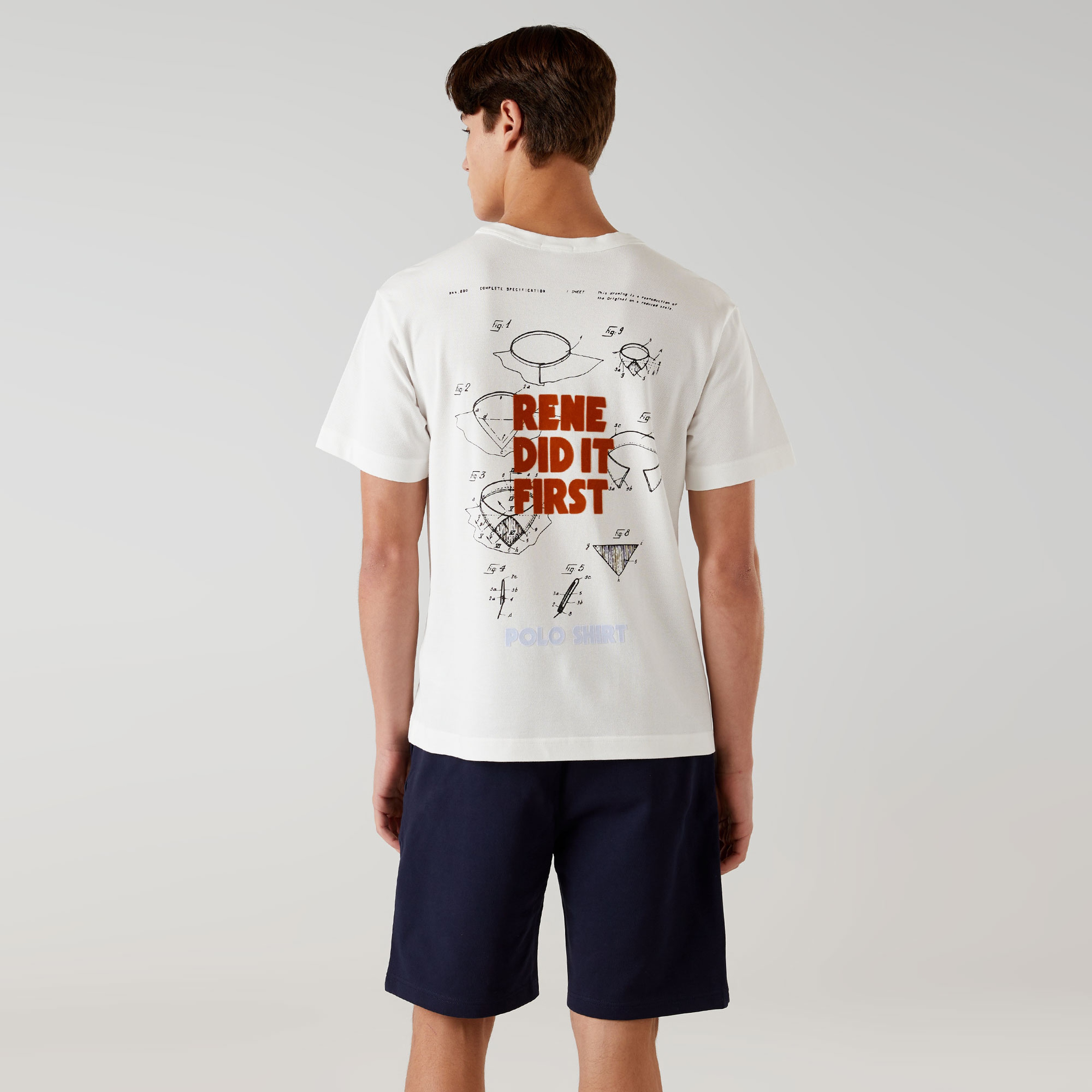 Lacoste Bisiklet Yaka Baskılı Erkek Beyaz T-Shirt