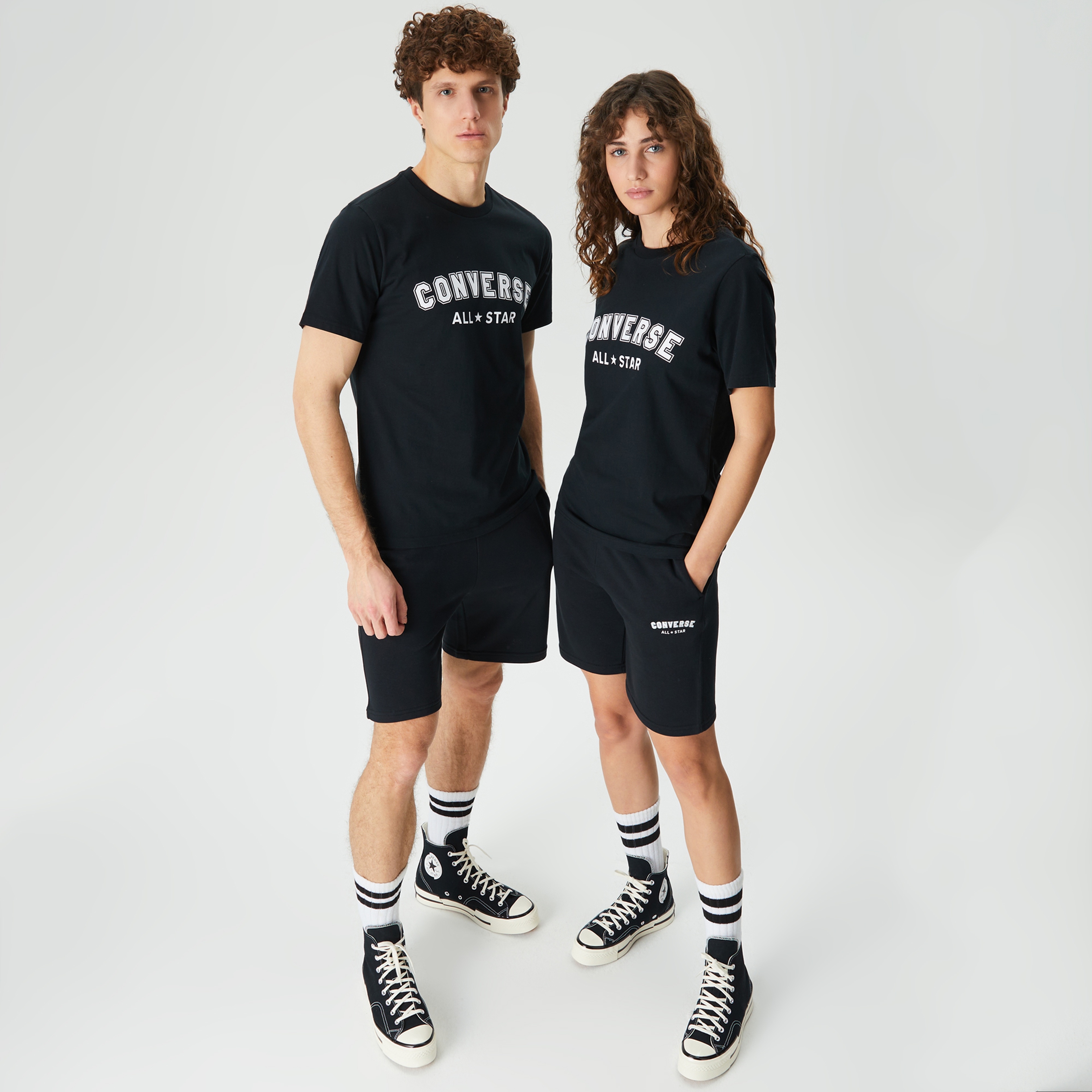 Converse Classic Fit All Star Center Front  Unisex Siyah T-Shirt