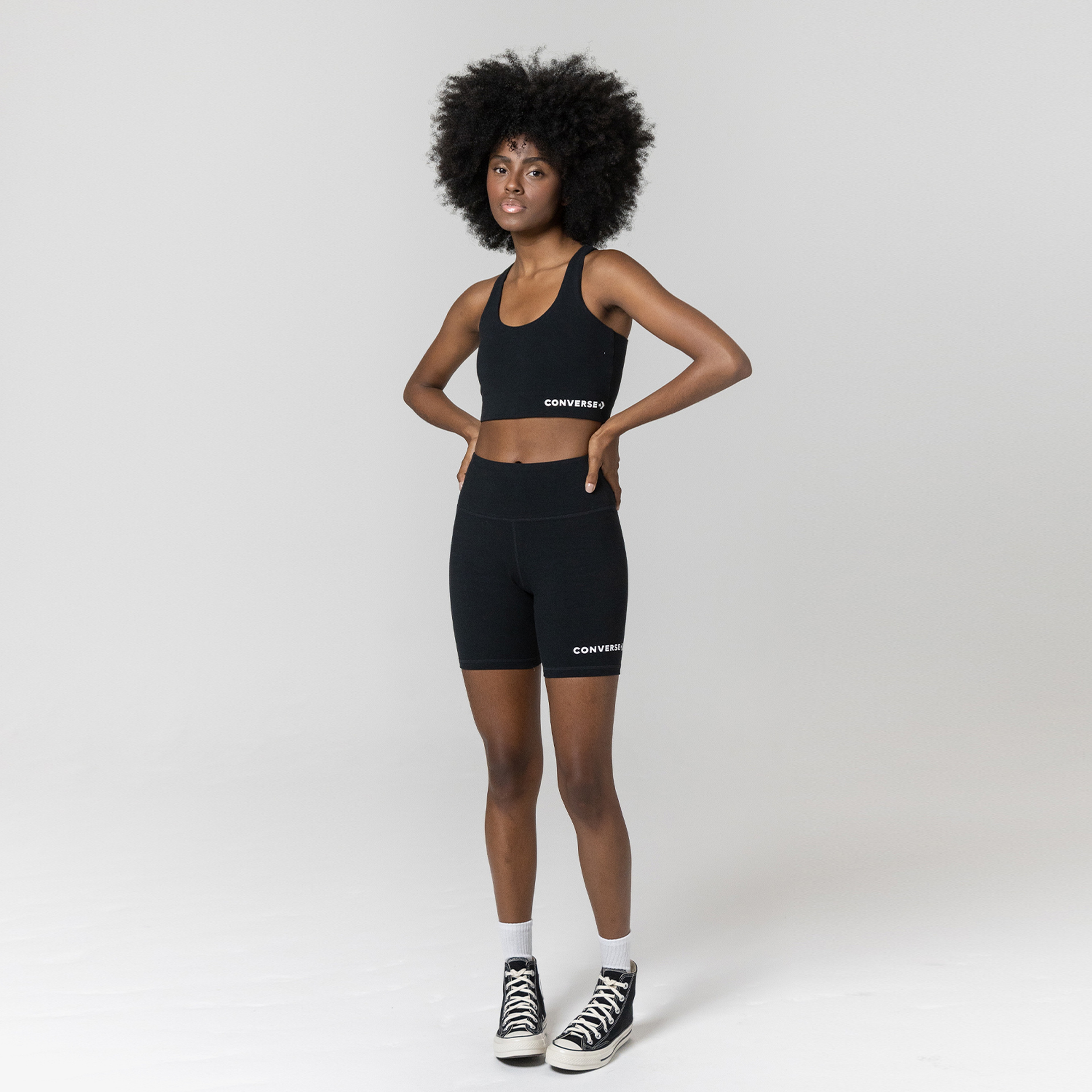 Converse Wordmark Kadın Siyah Bra Top