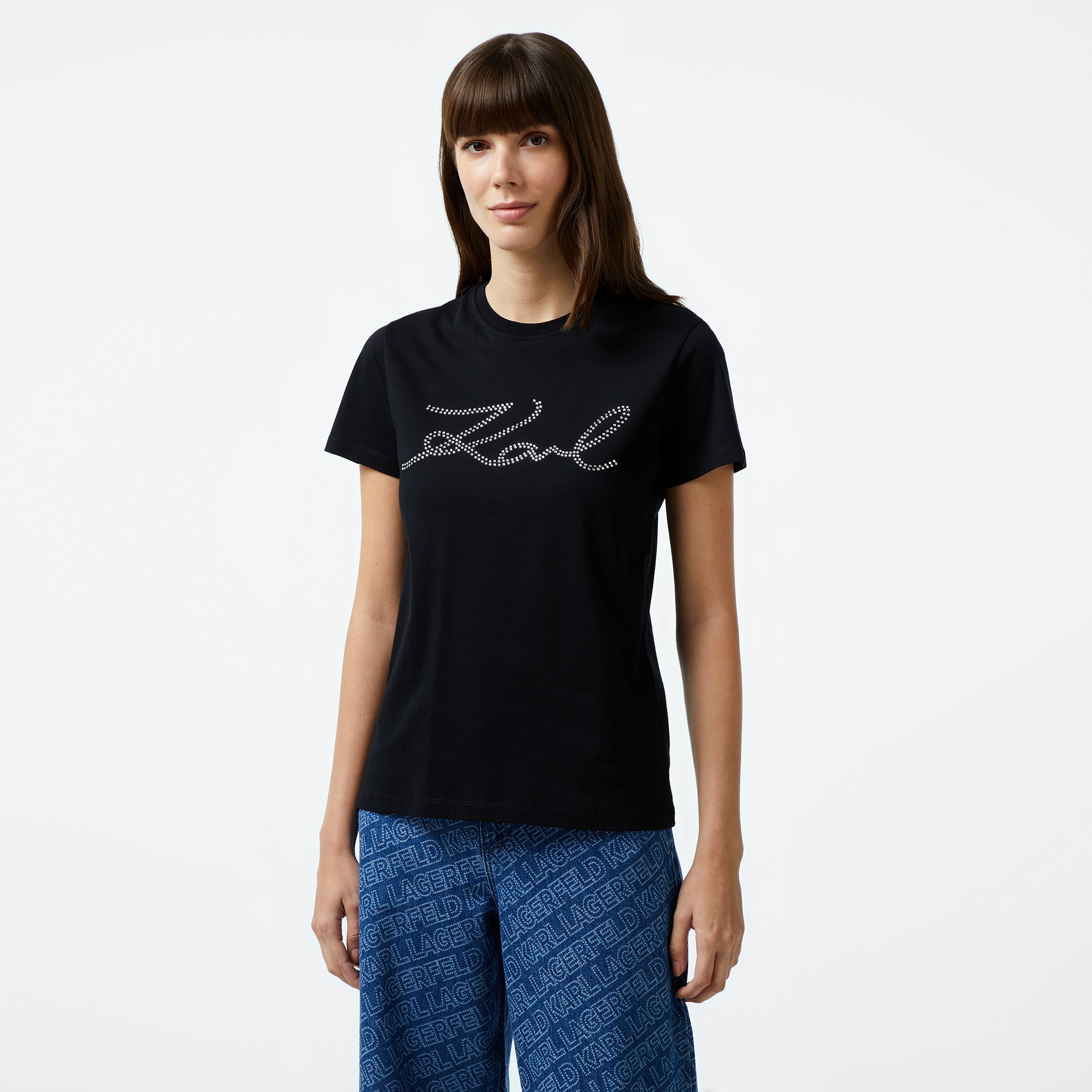 Karl Lagerfeld Kadın Siyah T-Shirt