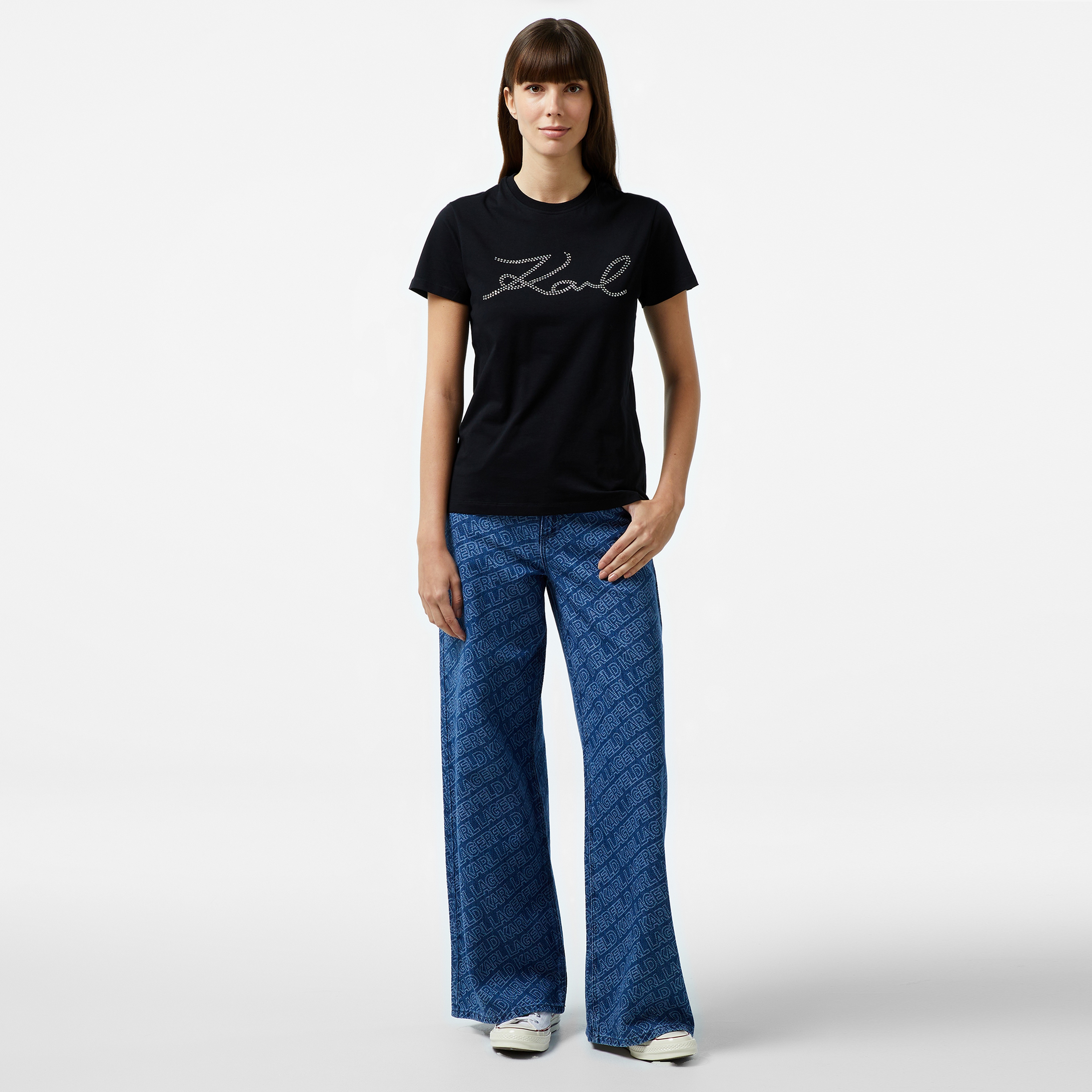 Karl Lagerfeld Kadın Siyah T-Shirt