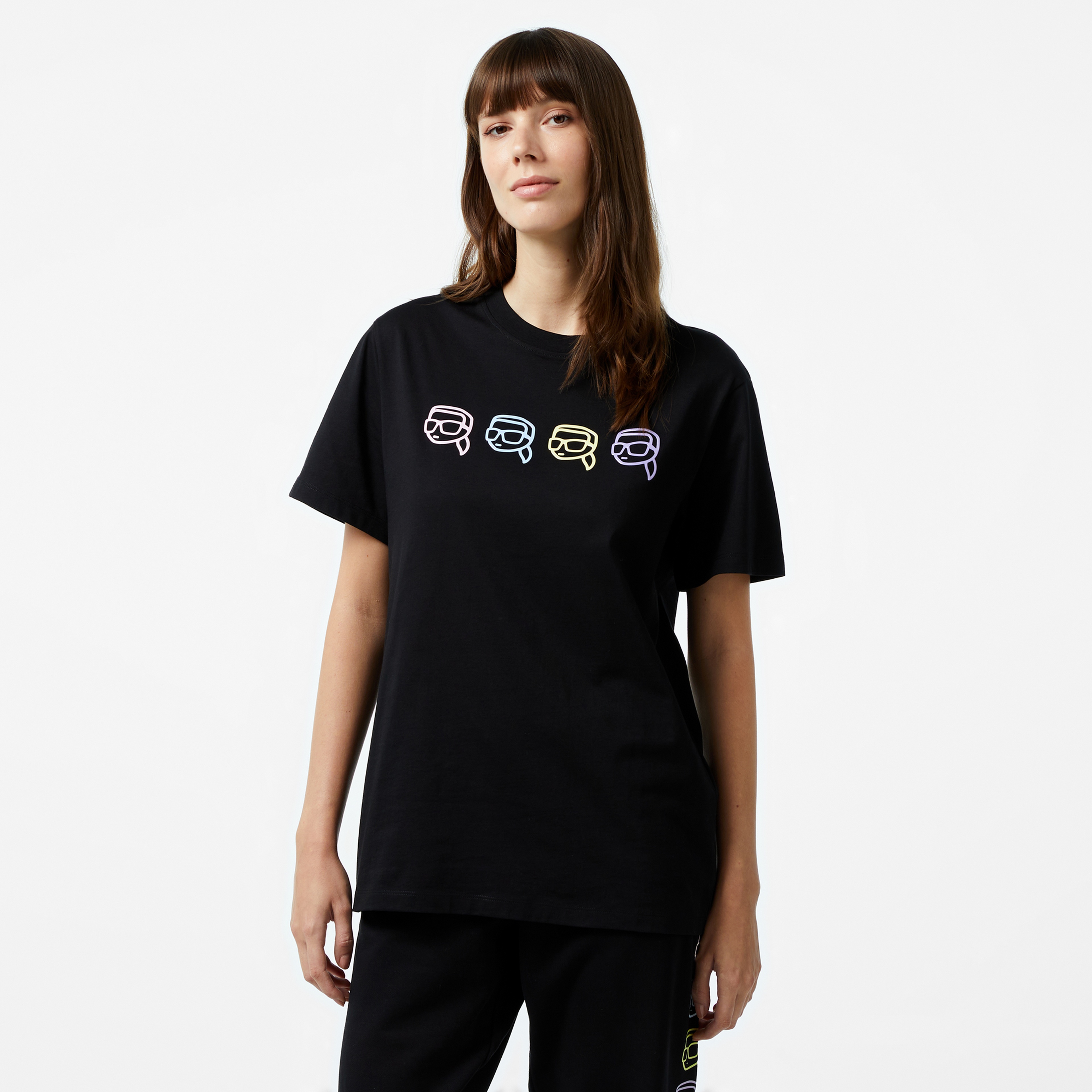 Karl Lagerfeld Kadın Siyah T-Shirt