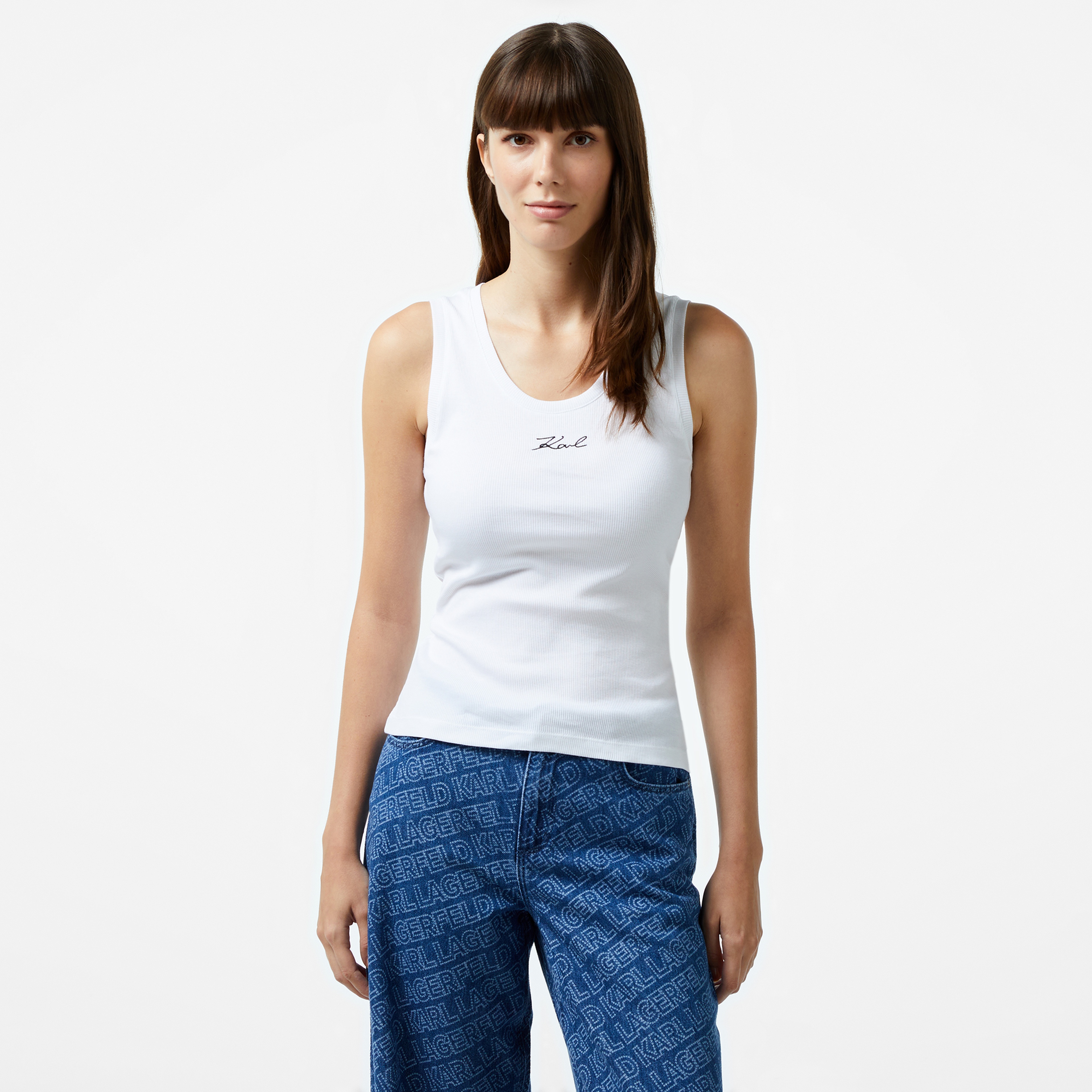Karl Lagerfeld Kadın Beyaz T-Shirt