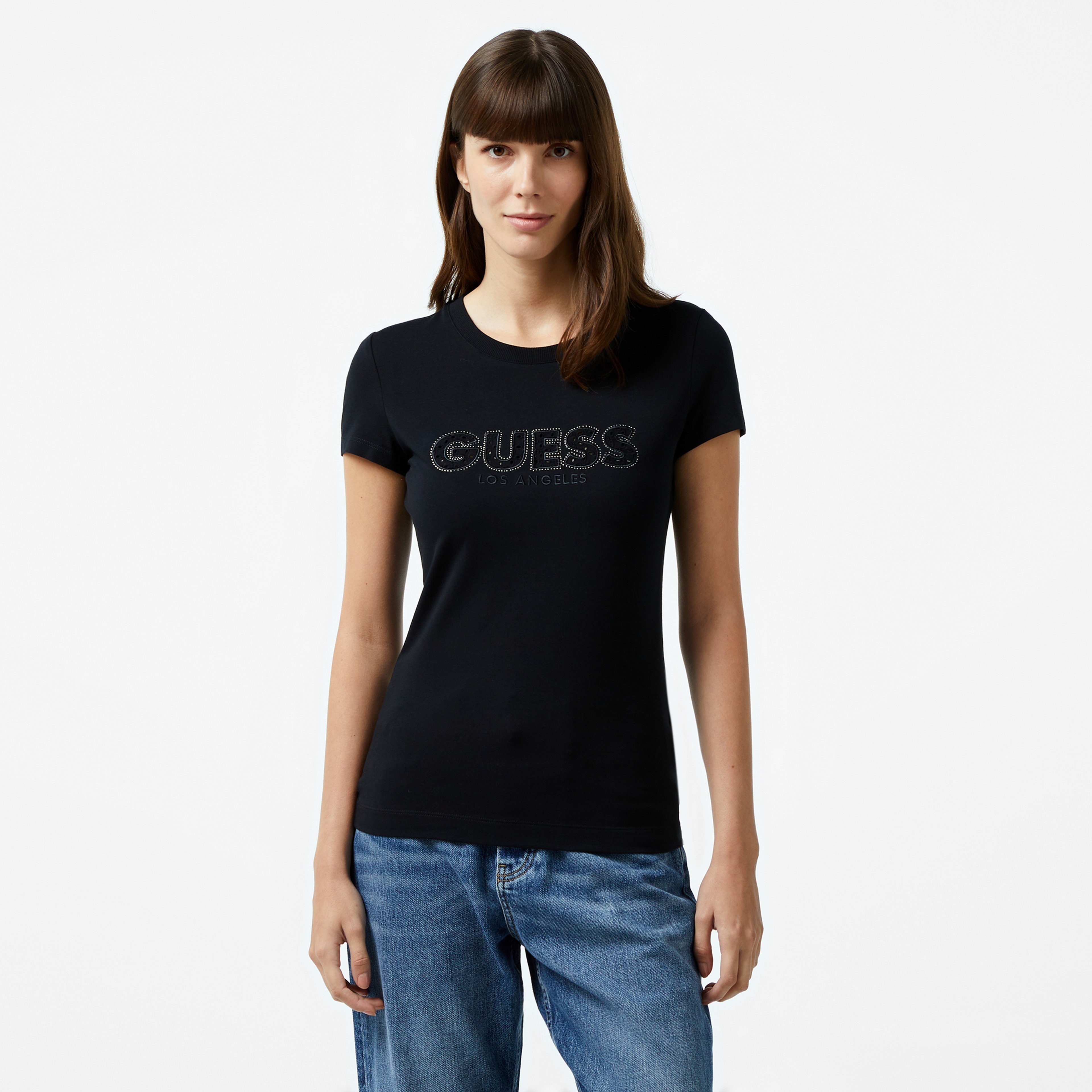 Guess Kadın Siyah Tshirt