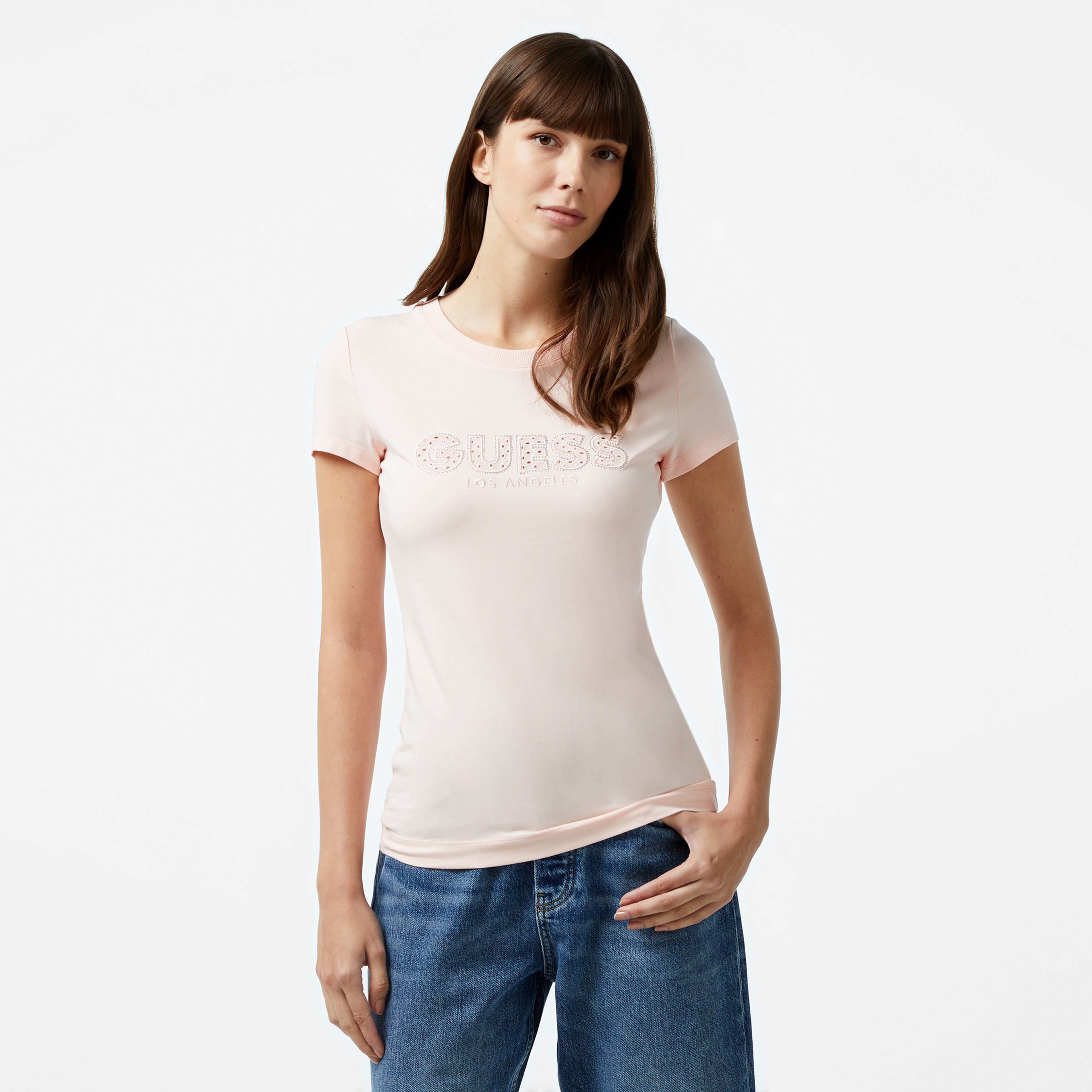 Guess Kadın Pembe Tshirt