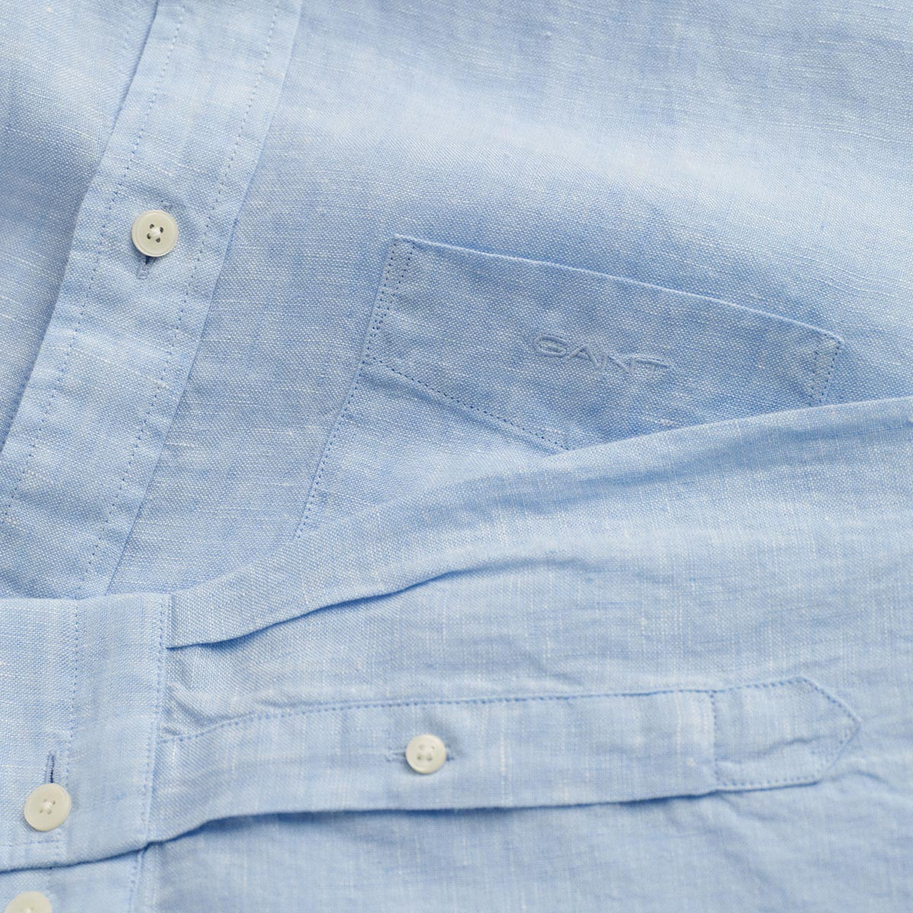 GANT Erkek Mavi Regular Fit Keten Gömlek