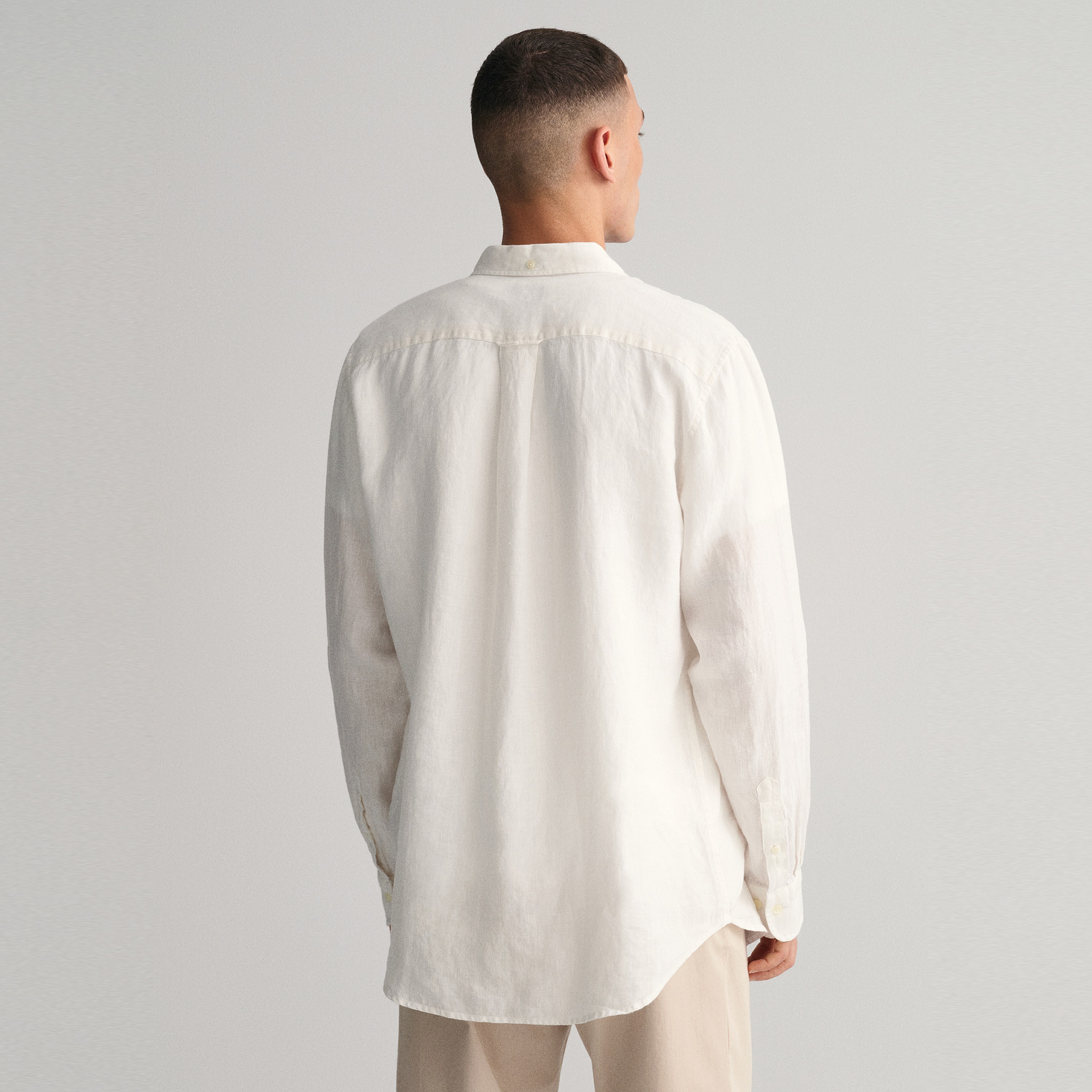 GANT Erkek Beyaz Regular Fit Keten Gömlek