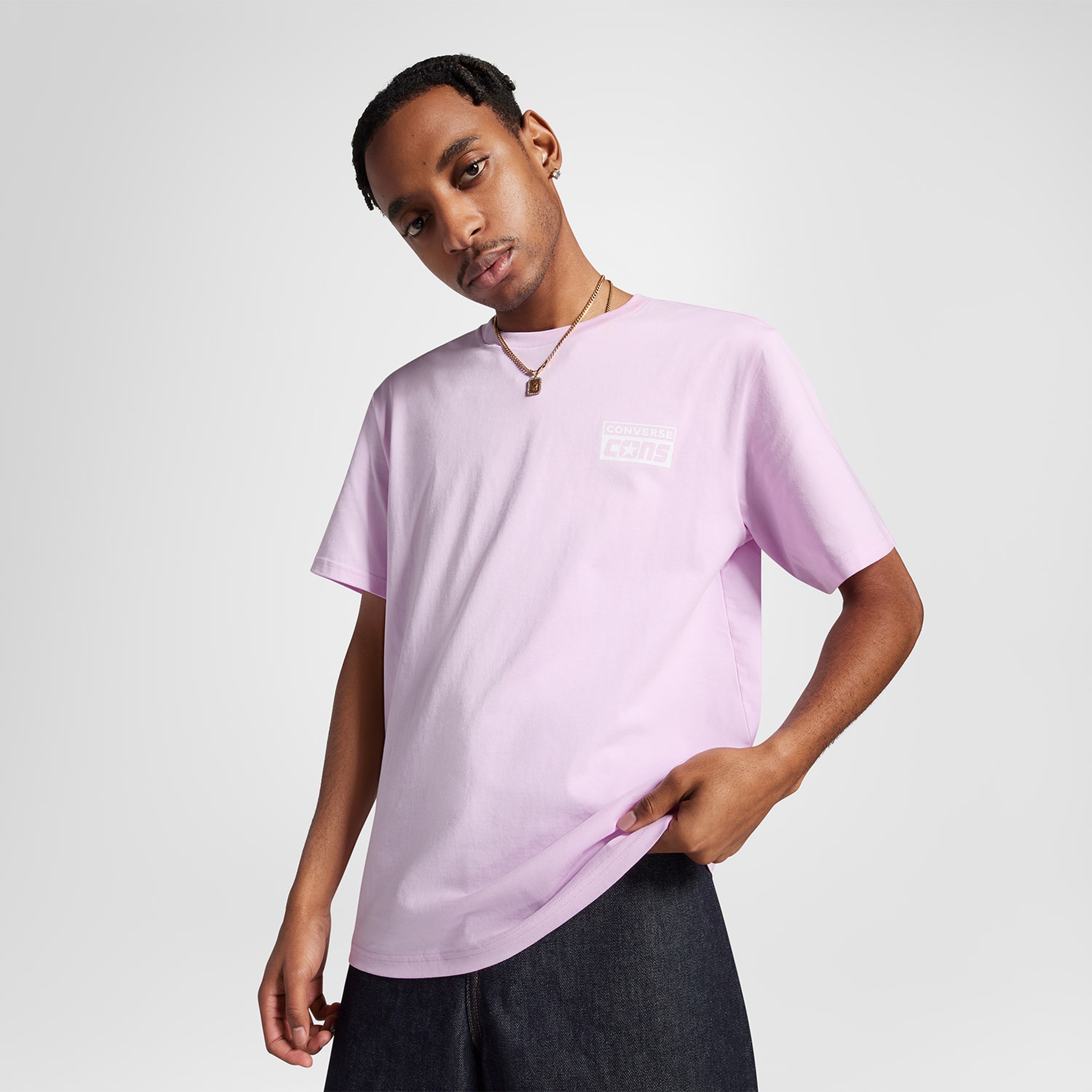 Converse CONS Grafik Baskılı Erkek Lila T-Shirt