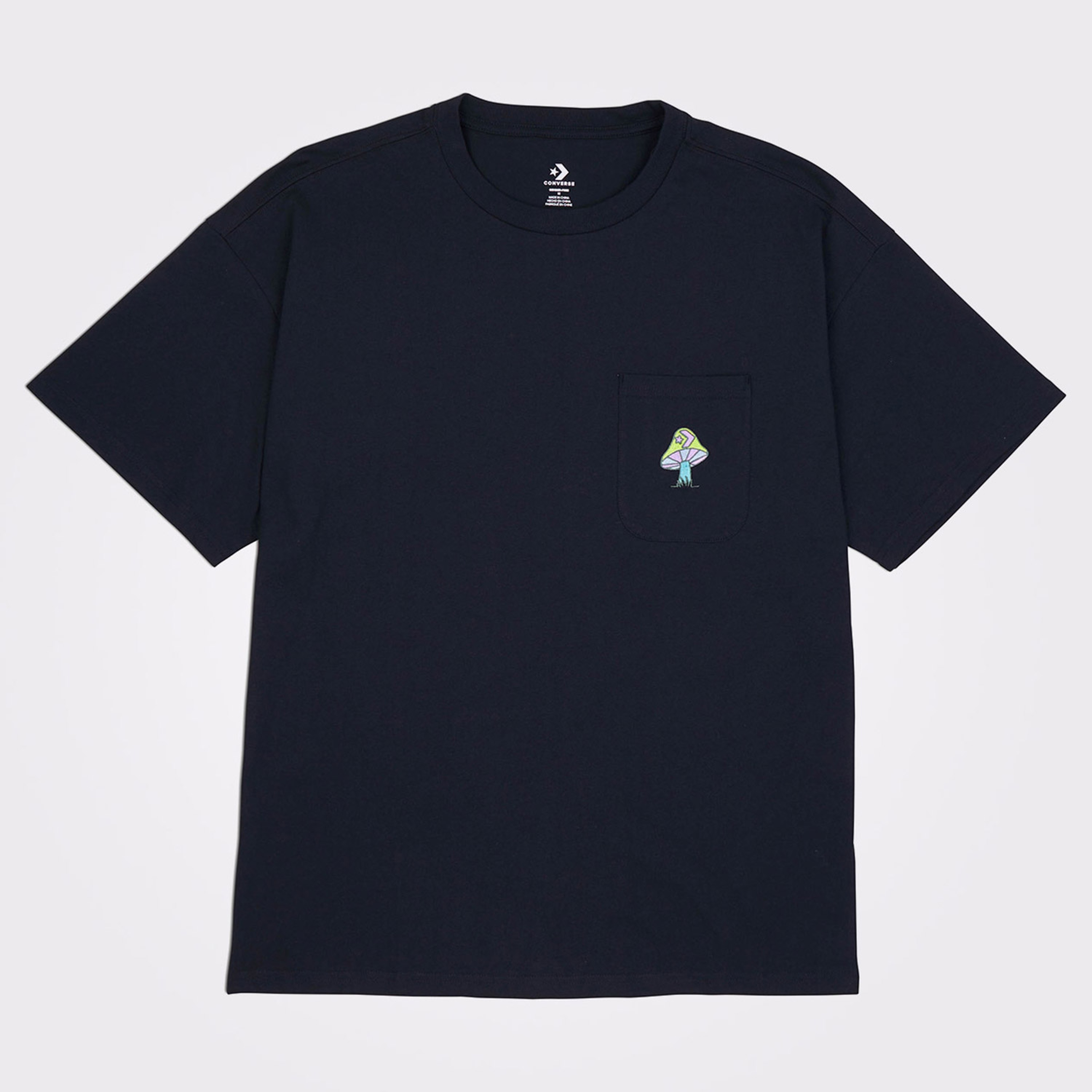 Converse Mushroom Oversize Fit Erkek Siyah T-Shirt