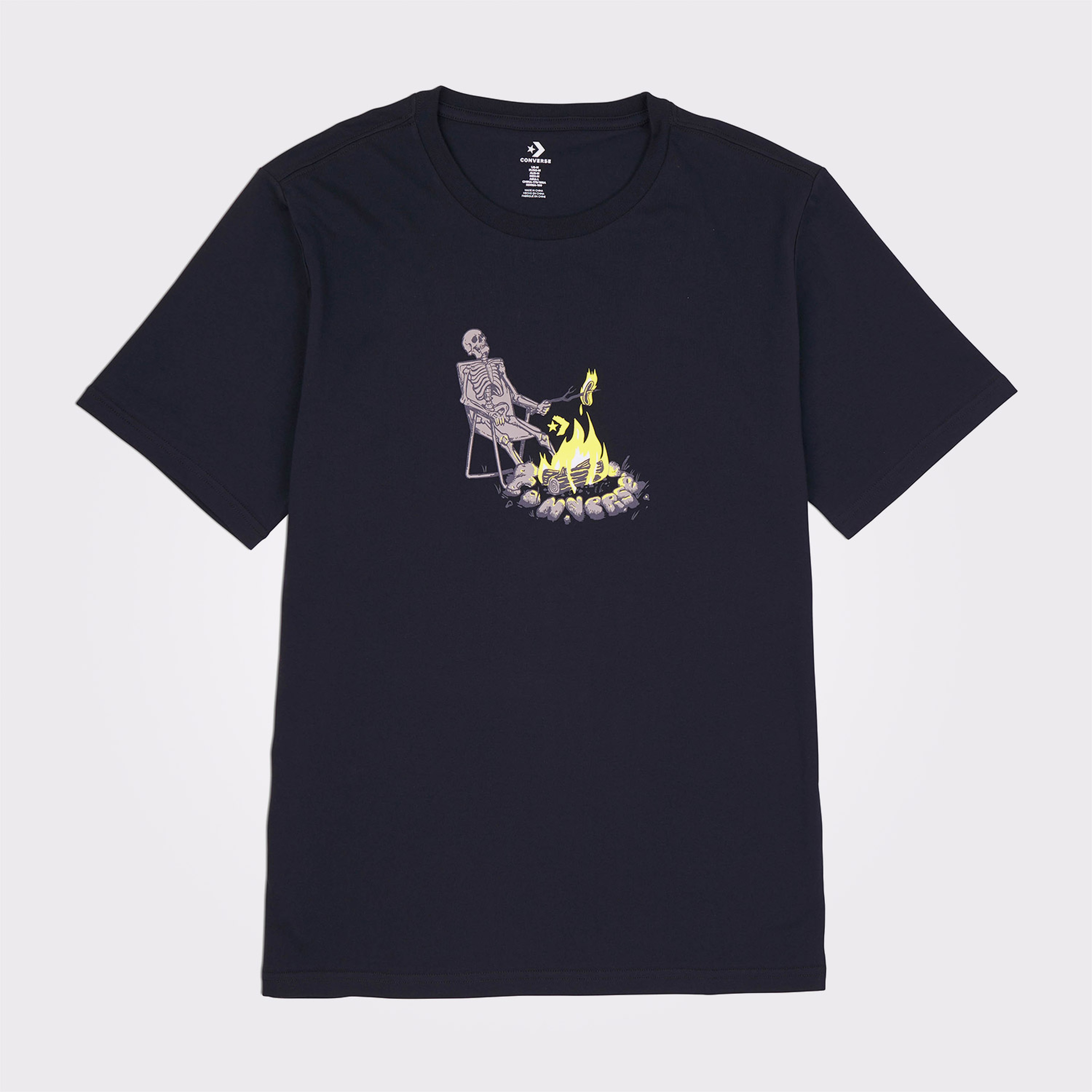 Converse Sizzling Skeleton Erkek Siyah T-Shirt
