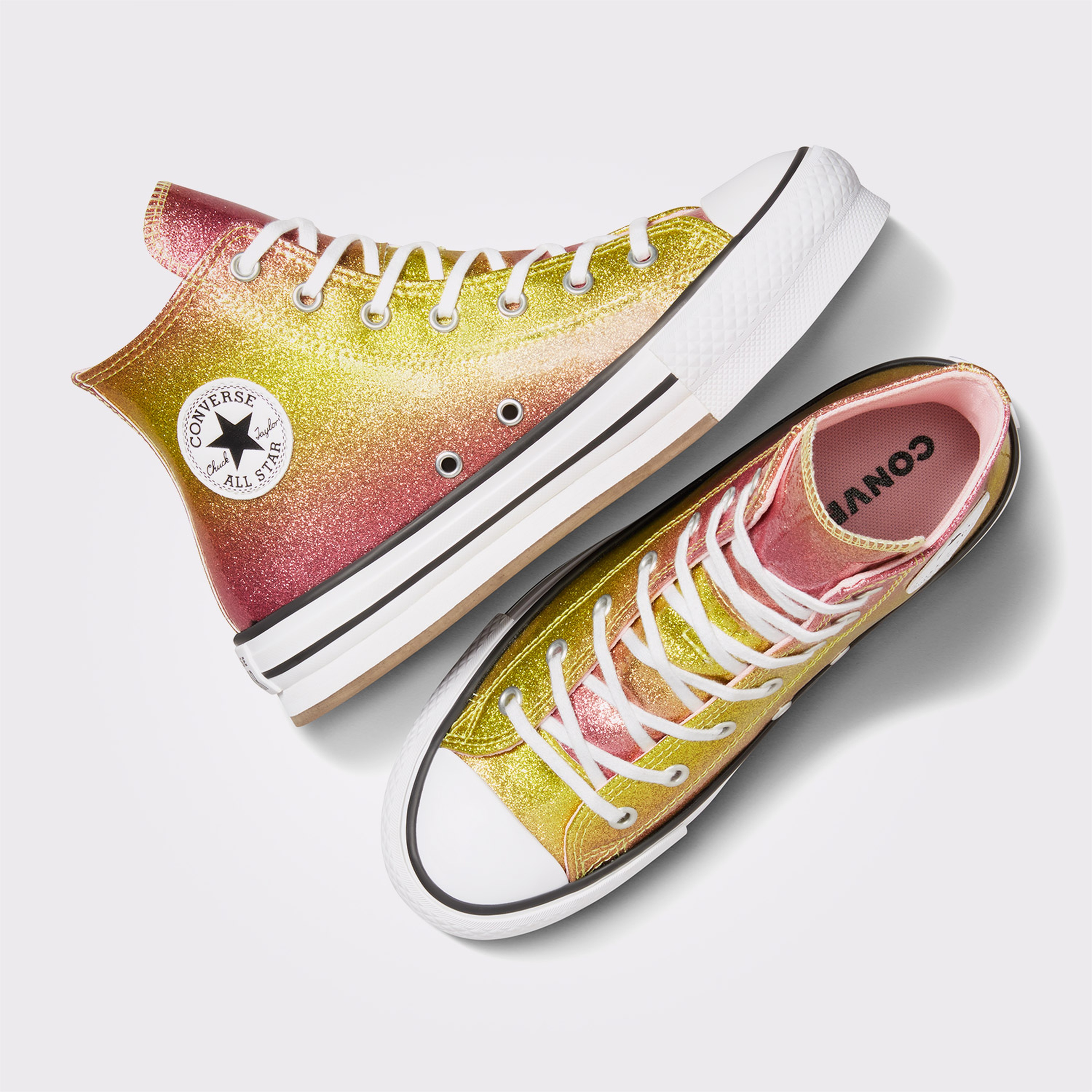 Converse Chuck Taylor All Star EVA Lift Citrus Glitz Çocuk Sarı Platform Sneaker