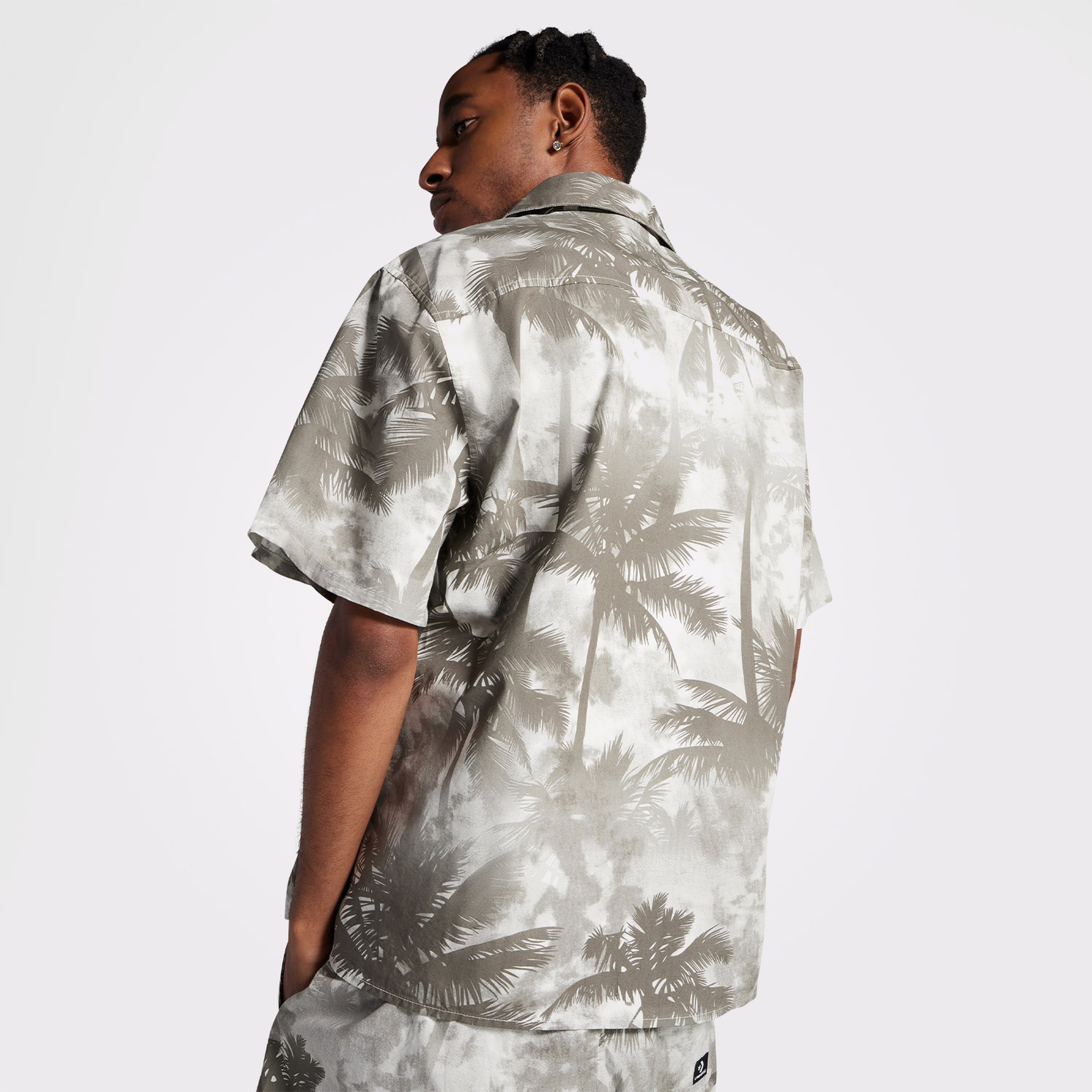 Converse Desenli Erkek Gri  Gömlek