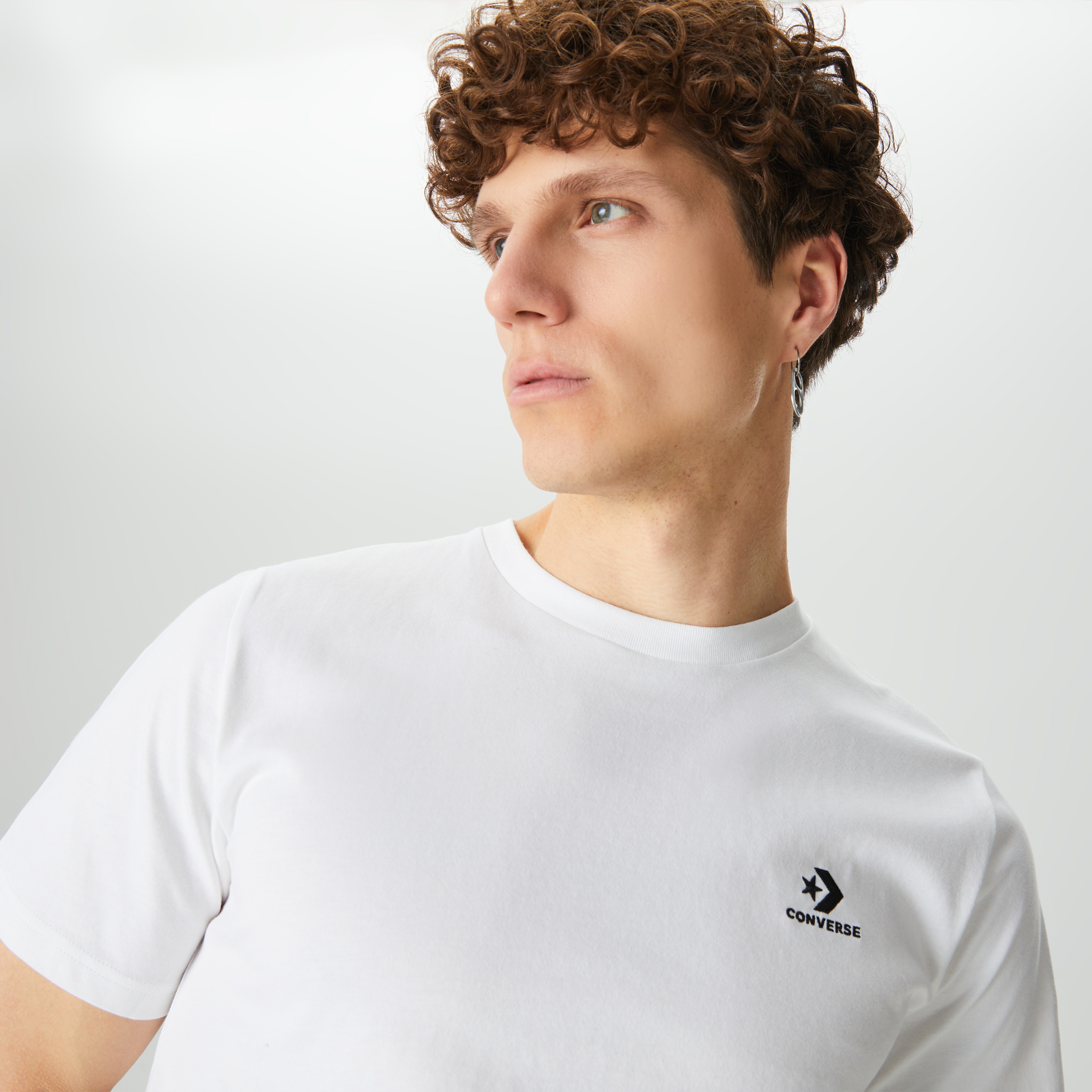 Converse Go-To Embroidered Star Chevron Unisex Beyaz T-Shirt