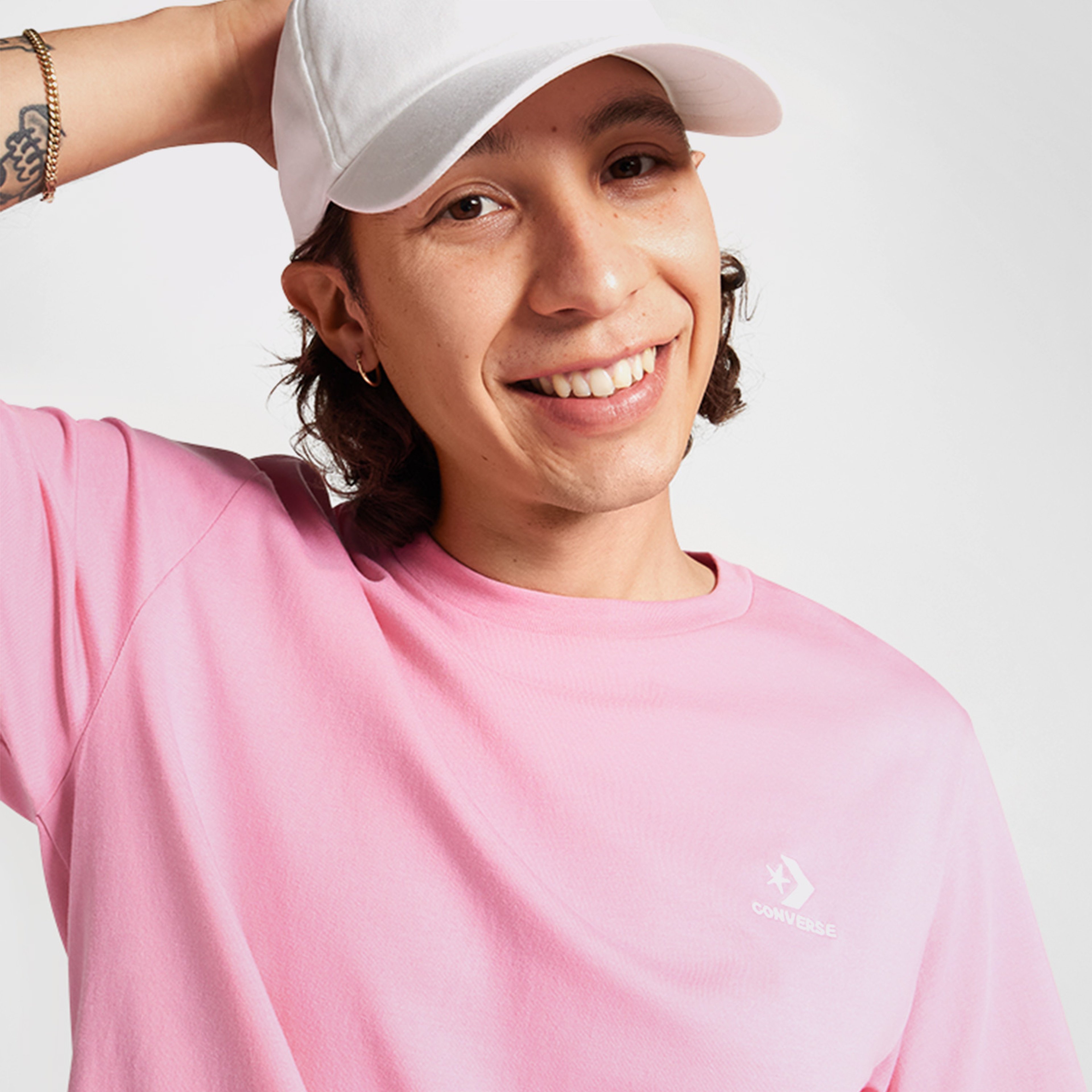 Converse Go-To Star Chevron Standard-Fit Unisex Pembe T-Shirt