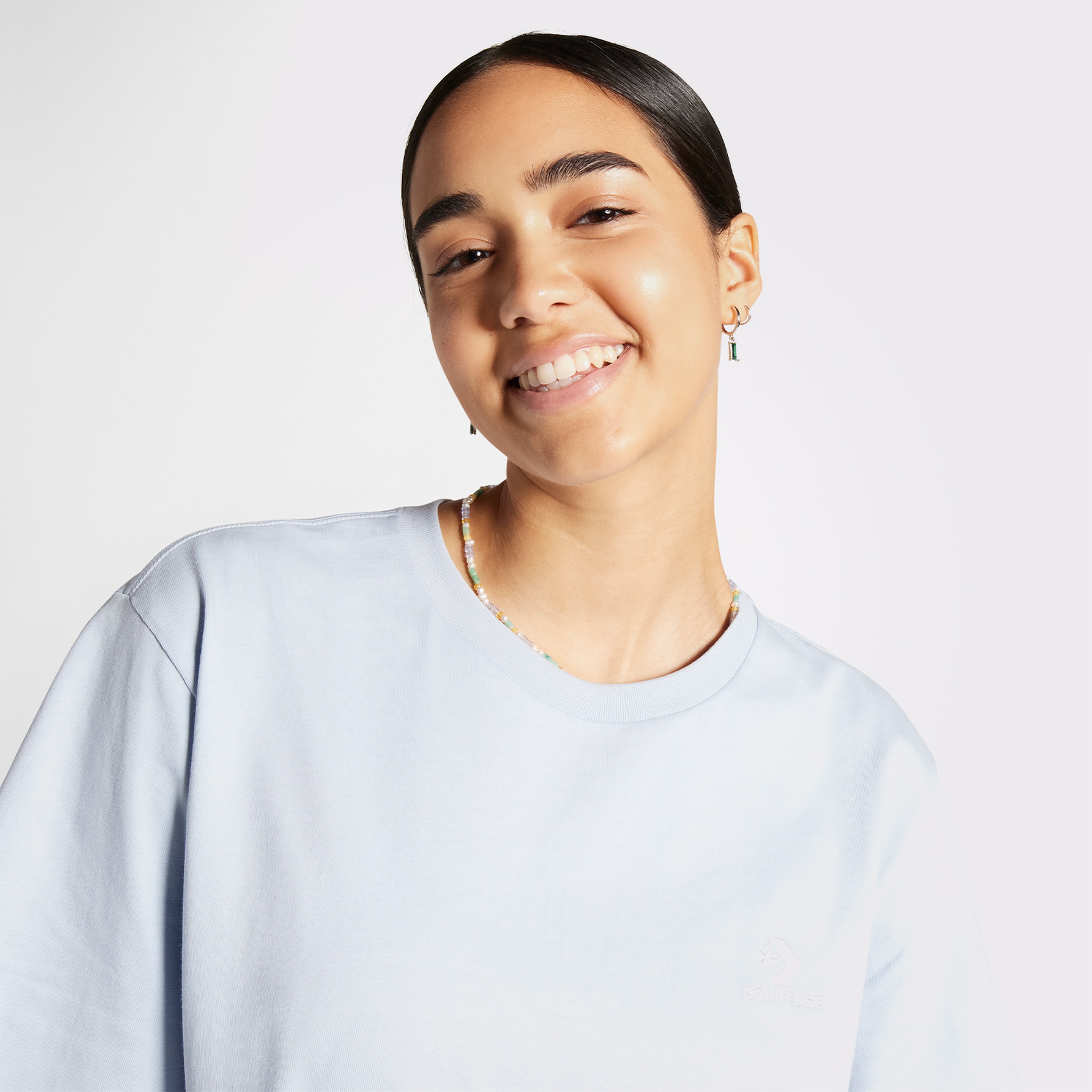 Converse Converse Go-To Embroidered Star Chevron Standard-Fit Unisex Mavi T-Shirt