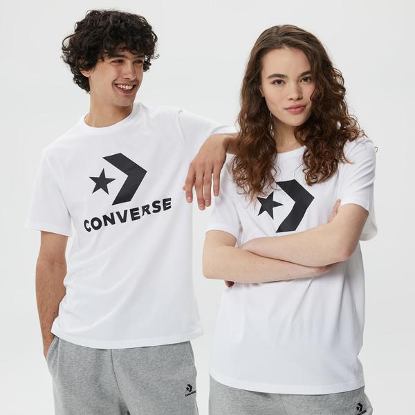 Converse Go-To Star Chevron Logo  Unisex Beyaz T-Shirt