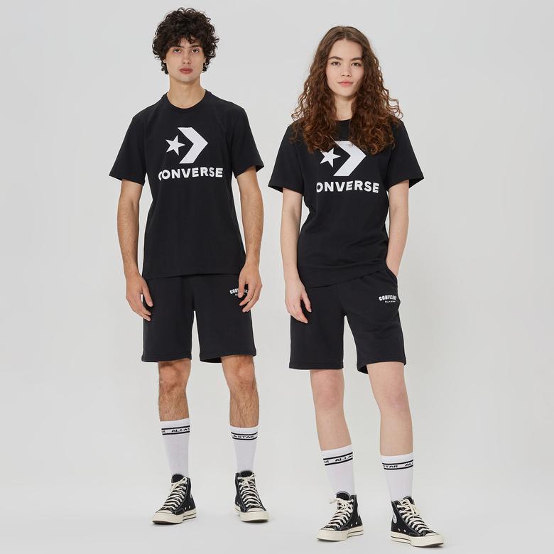 Converse Go-To Star Chevron Logo Unisex Siyah T-Shirt