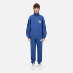 ERKEK BASKILI YARIM FERMUARLI MAVİ SWEATSHIRT