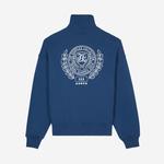 ERKEK BASKILI YARIM FERMUARLI MAVİ SWEATSHIRT