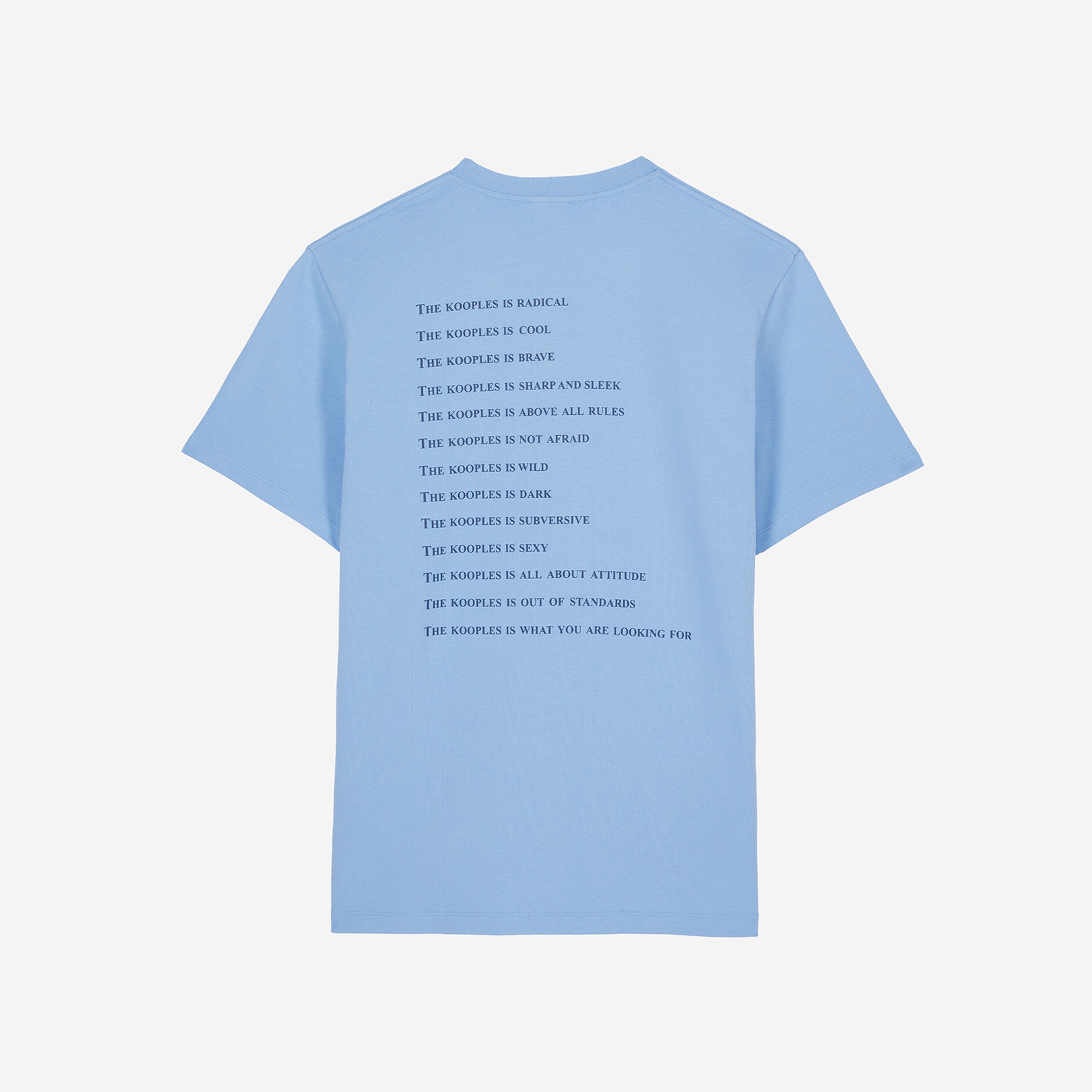 ERKEK BASKILI BİSİKLET YAKA AÇIK MAVİ T-SHIRT