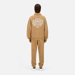 ERKEK BASKILI YARIM FERMUARLI BEJ SWEATSHIRT