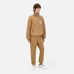 ERKEK BASKILI YARIM FERMUARLI BEJ SWEATSHIRT