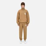 ERKEK BASKILI YARIM FERMUARLI BEJ SWEATSHIRT