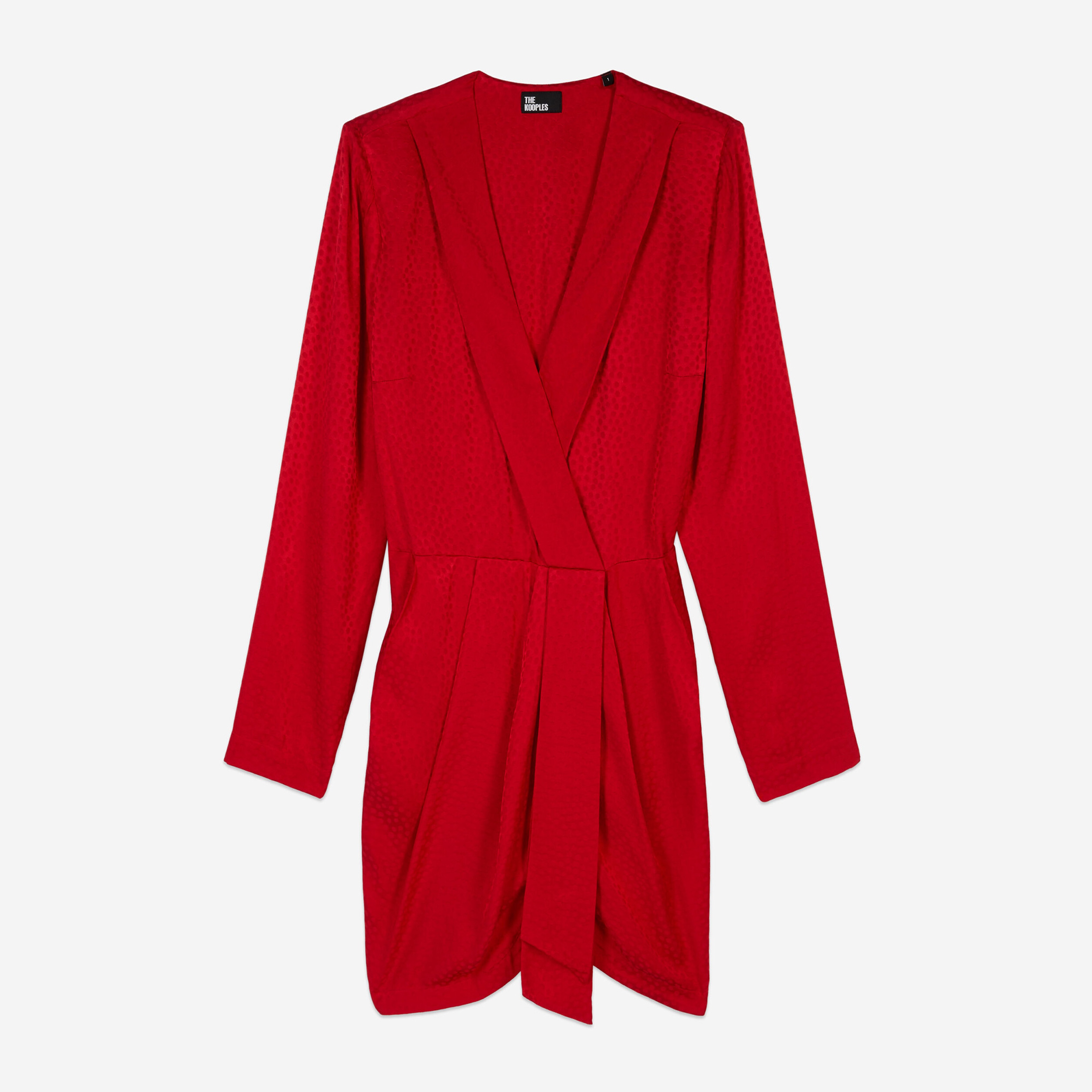 KIRMIZI PUANTİYELİ V YAKA KIRMIZI ELBİSE