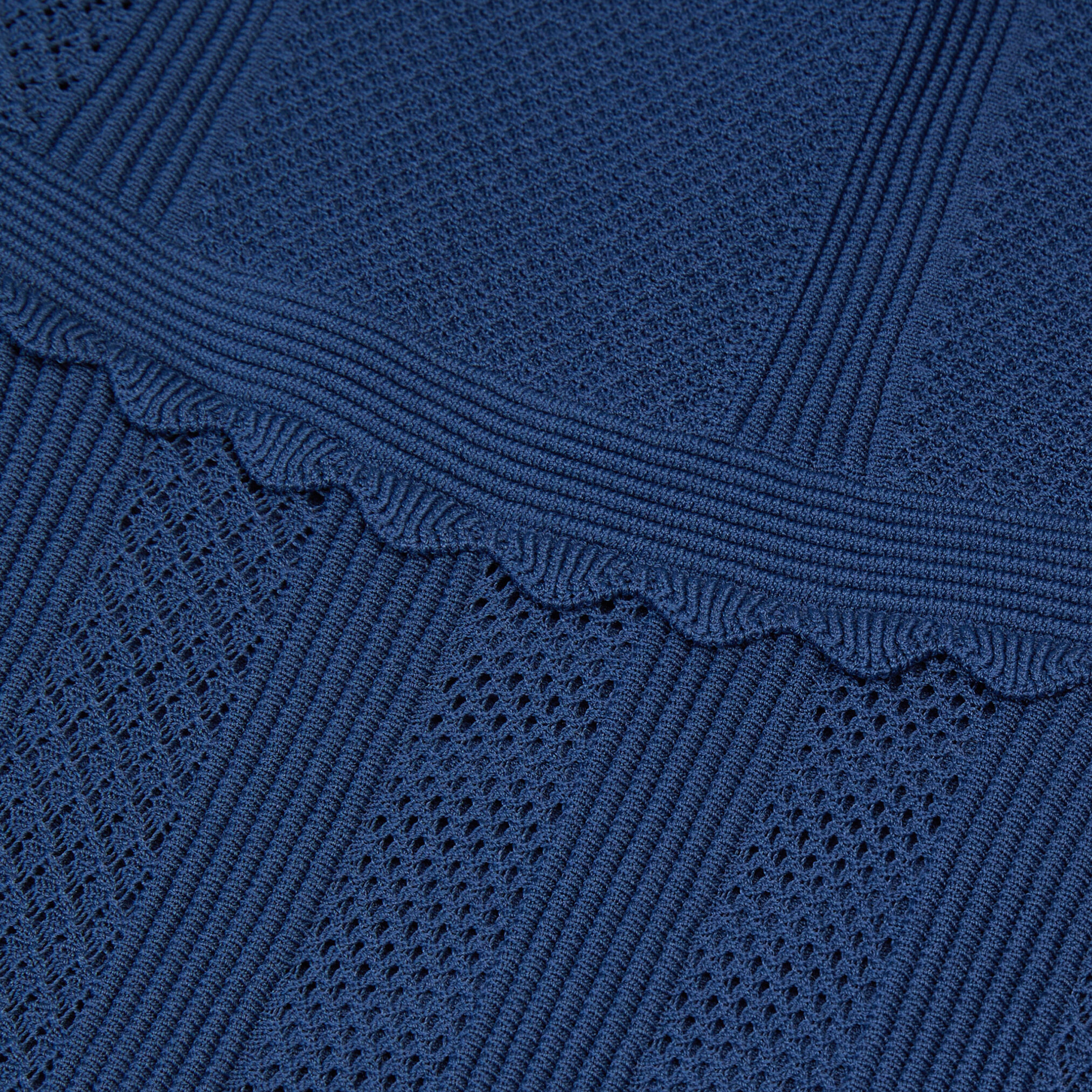 KADIN BİSİKLET YAKA MAVİ ÖRGÜ ELBİSE