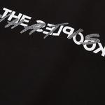 KADIN BASKILI BİSİKLET YAKA SİYAH CROP  SWEATSHIRT