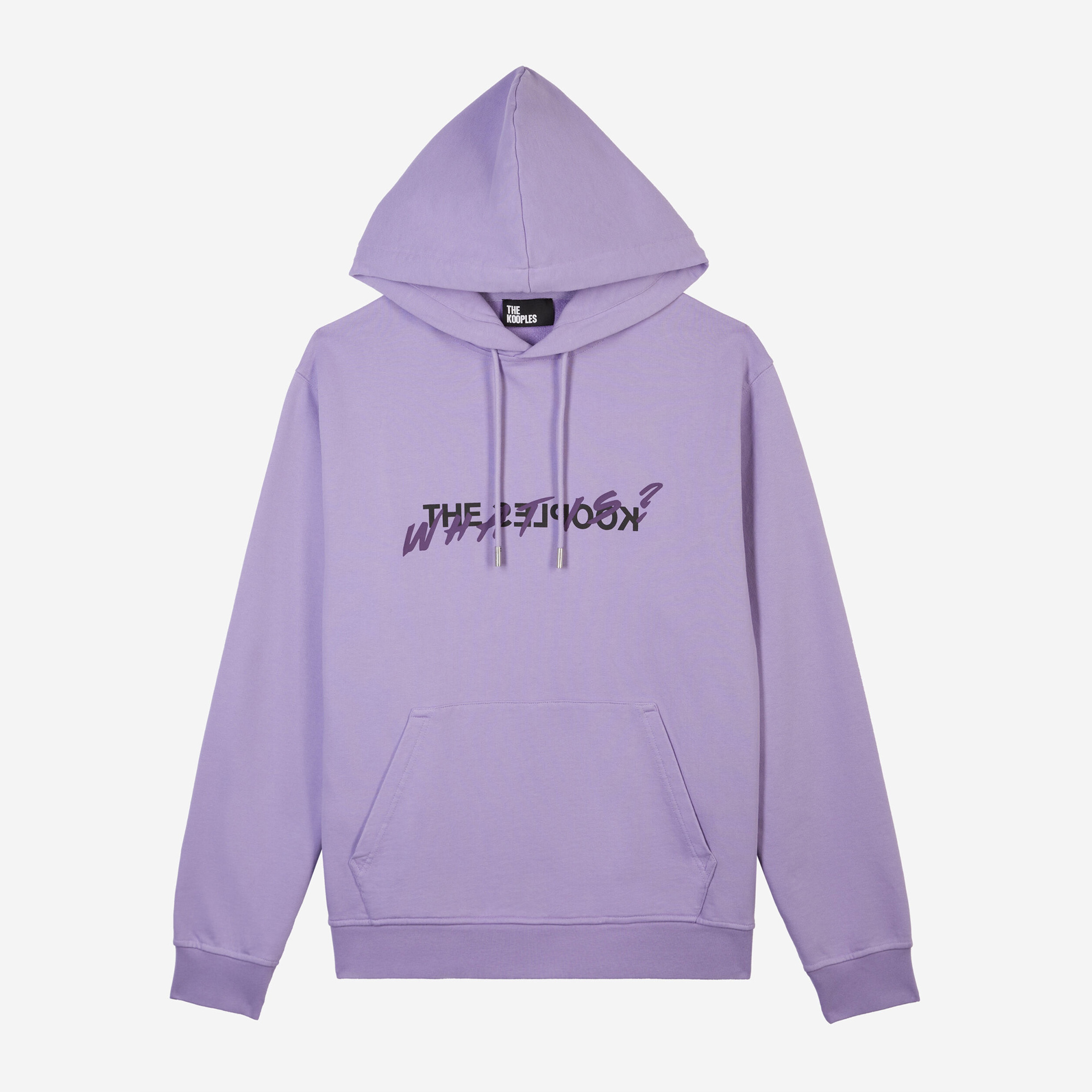 ERKEK BASKILI KAPÜŞONLU MOR SWEATSHIRT