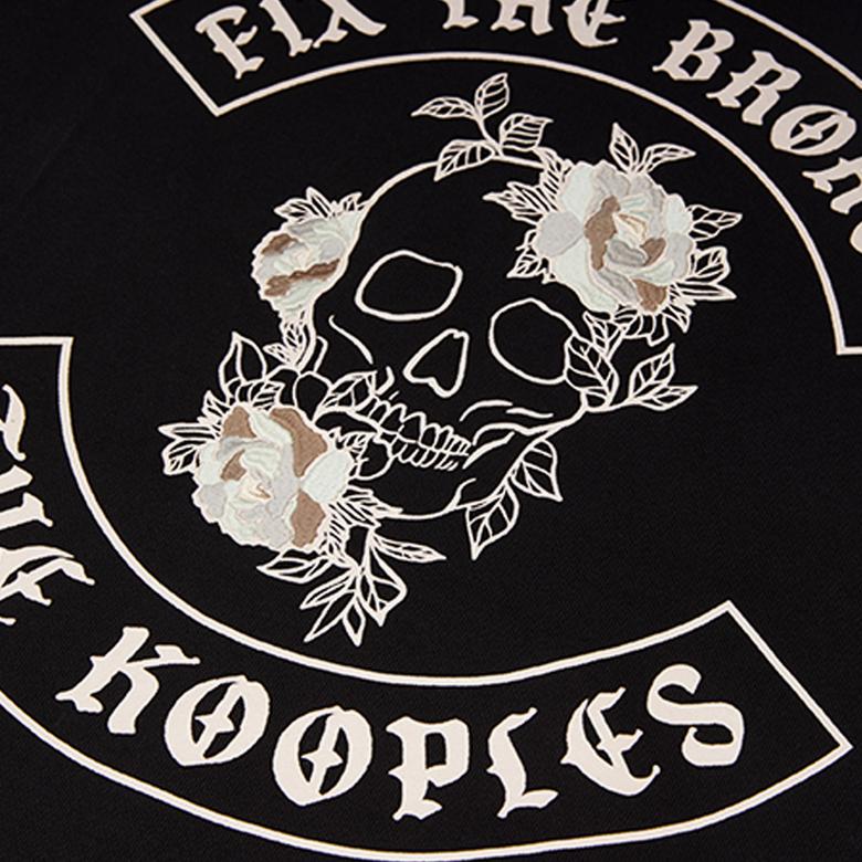 ERKEK BASKILI KAPÜŞONLU SİYAH SWEATSHIRT