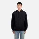 ERKEK BASKILI KAPÜŞONLU SİYAH SWEATSHIRT