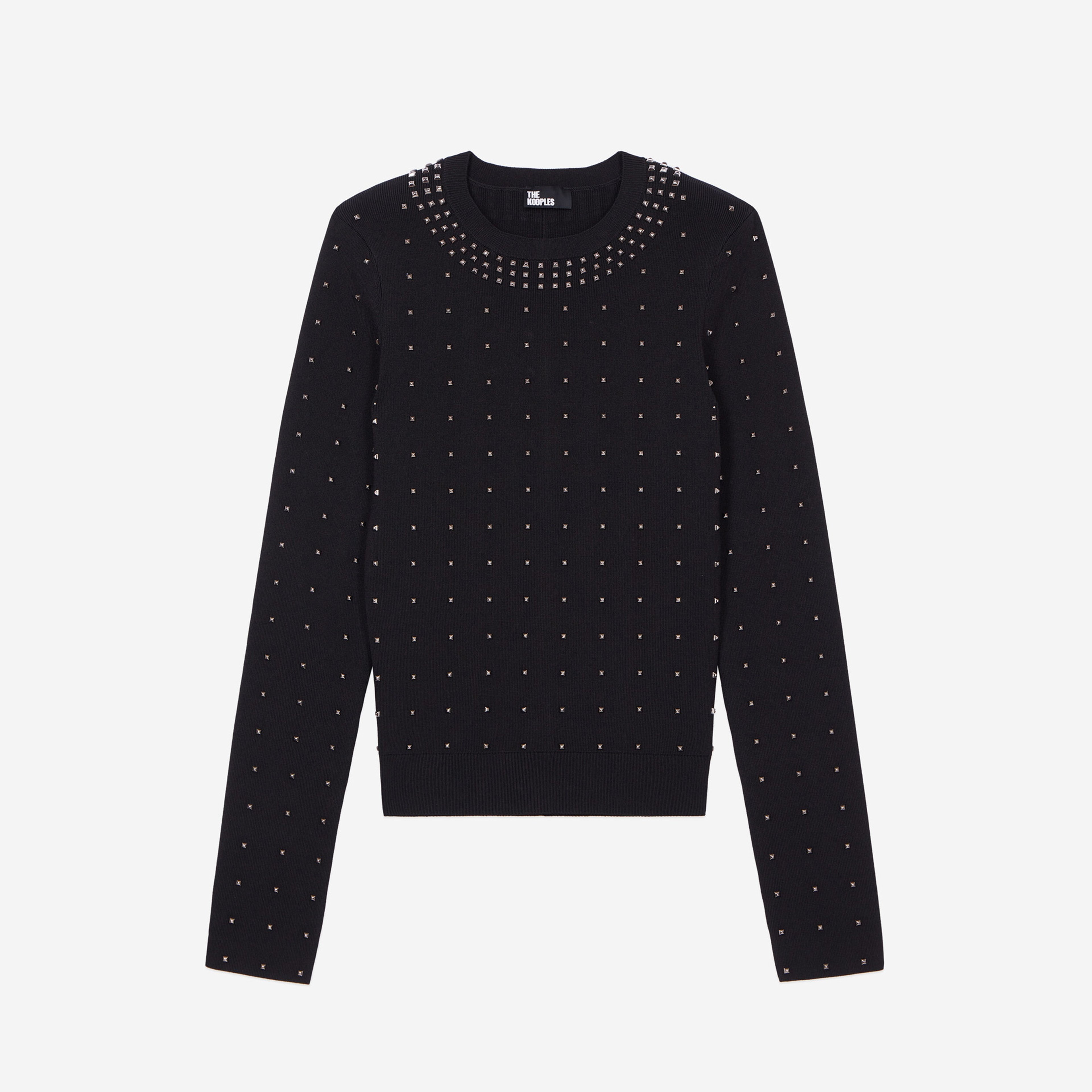 KADIN ZIMBA DETAYLI BİSİKLET YAKA SİYAH KAZAK