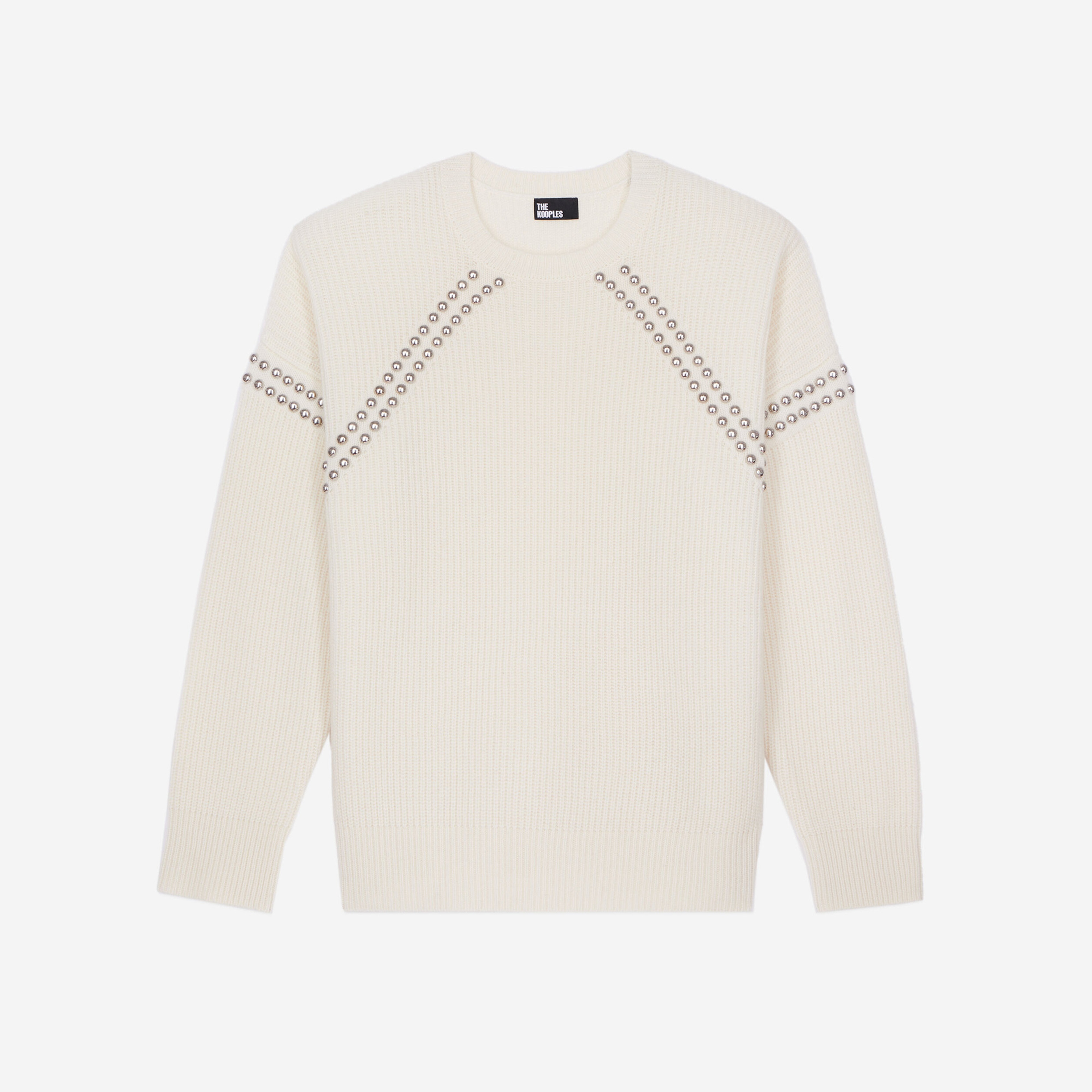 KADIN ZIMBA DETAYLI YÜN KREM KAZAK