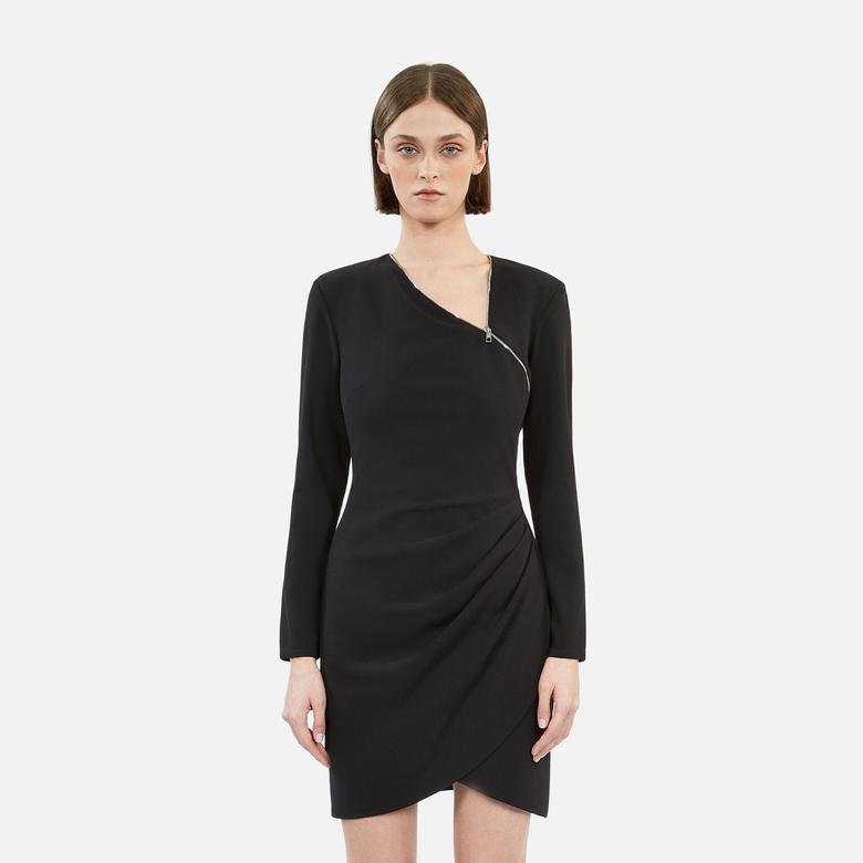 KADIN FERMUARLI SİYAH ELBİSE