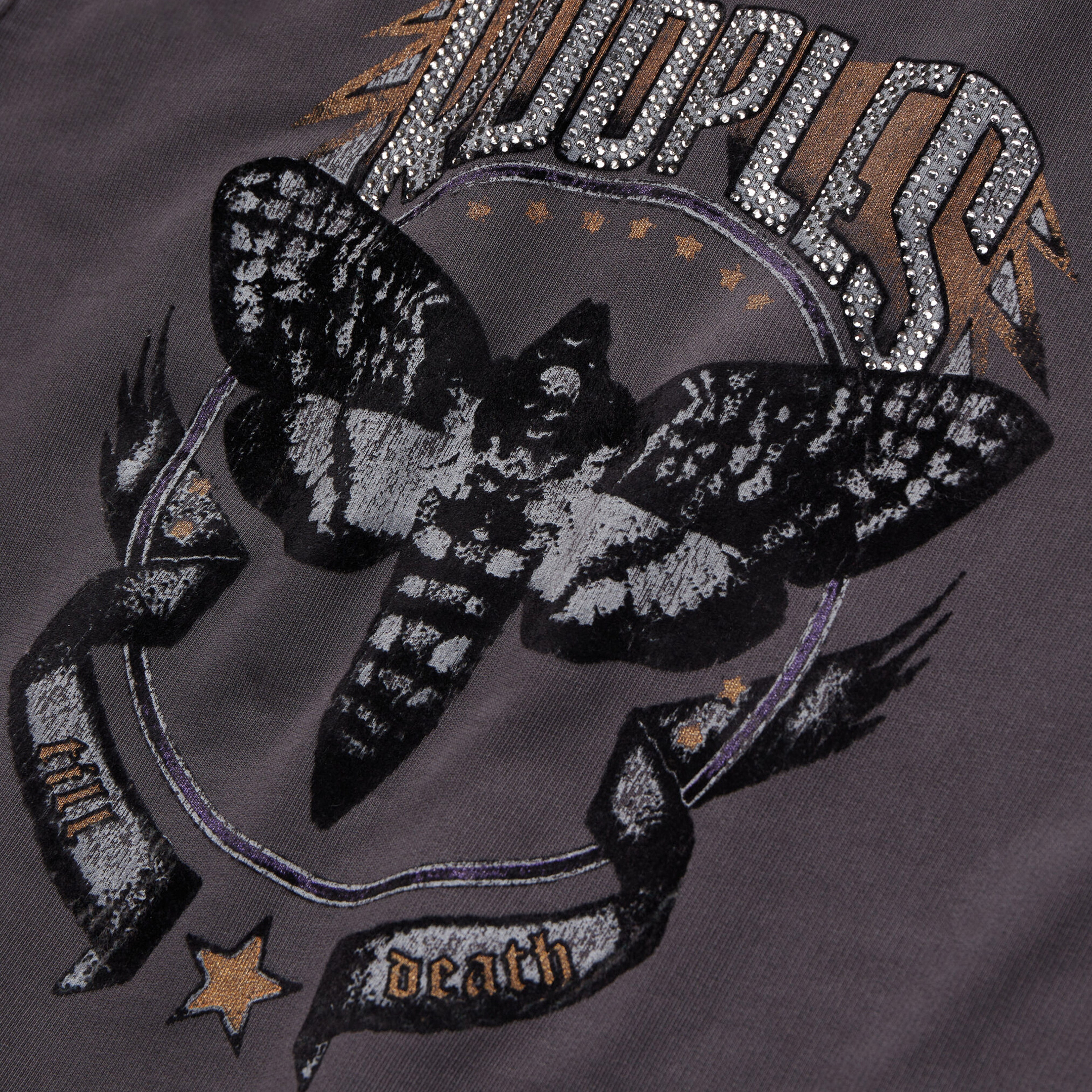 KADIN BASKILI BİSİKLET YAKA GRİ SWEATSHIRT