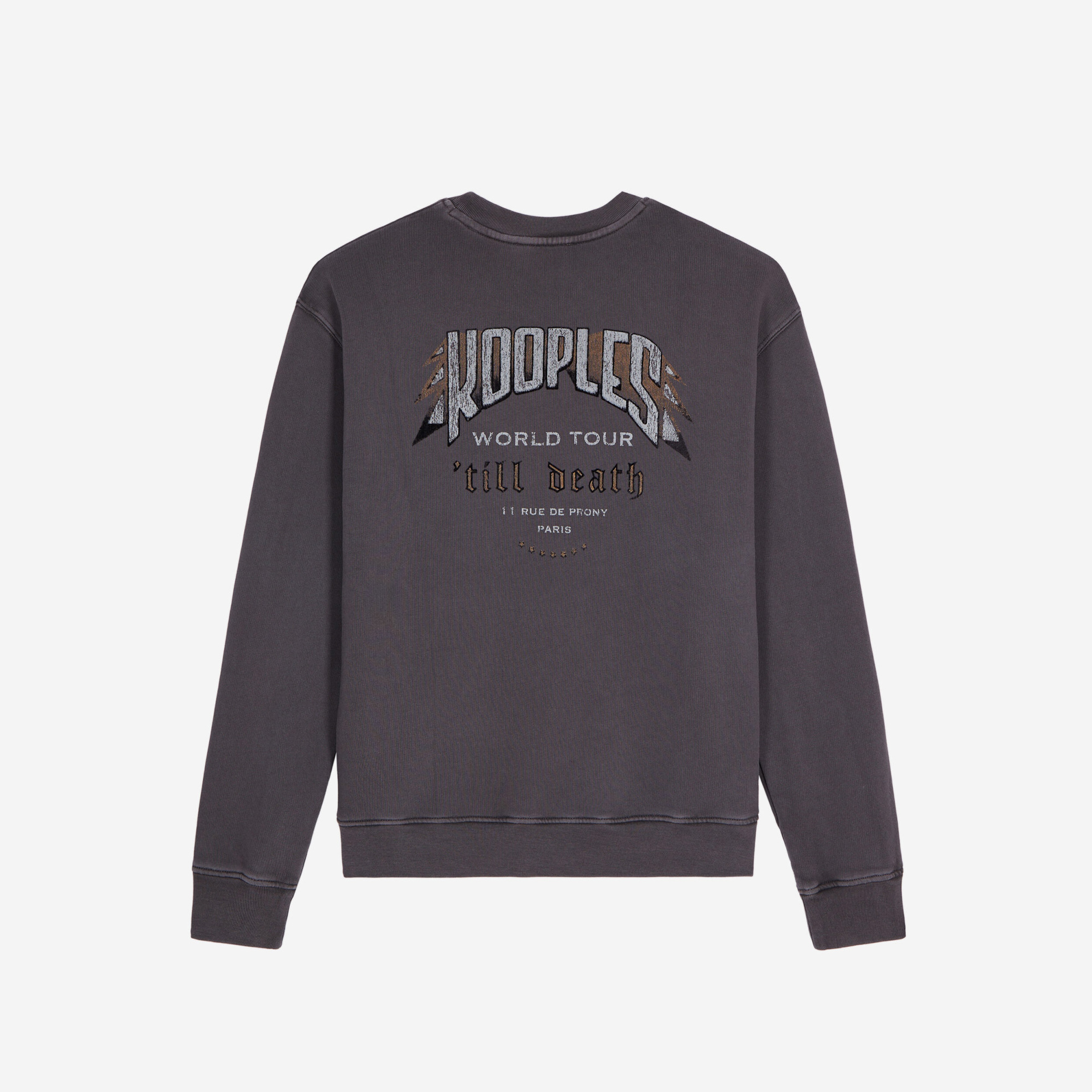 KADIN BASKILI BİSİKLET YAKA GRİ SWEATSHIRT