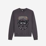 KADIN BASKILI BİSİKLET YAKA GRİ SWEATSHIRT
