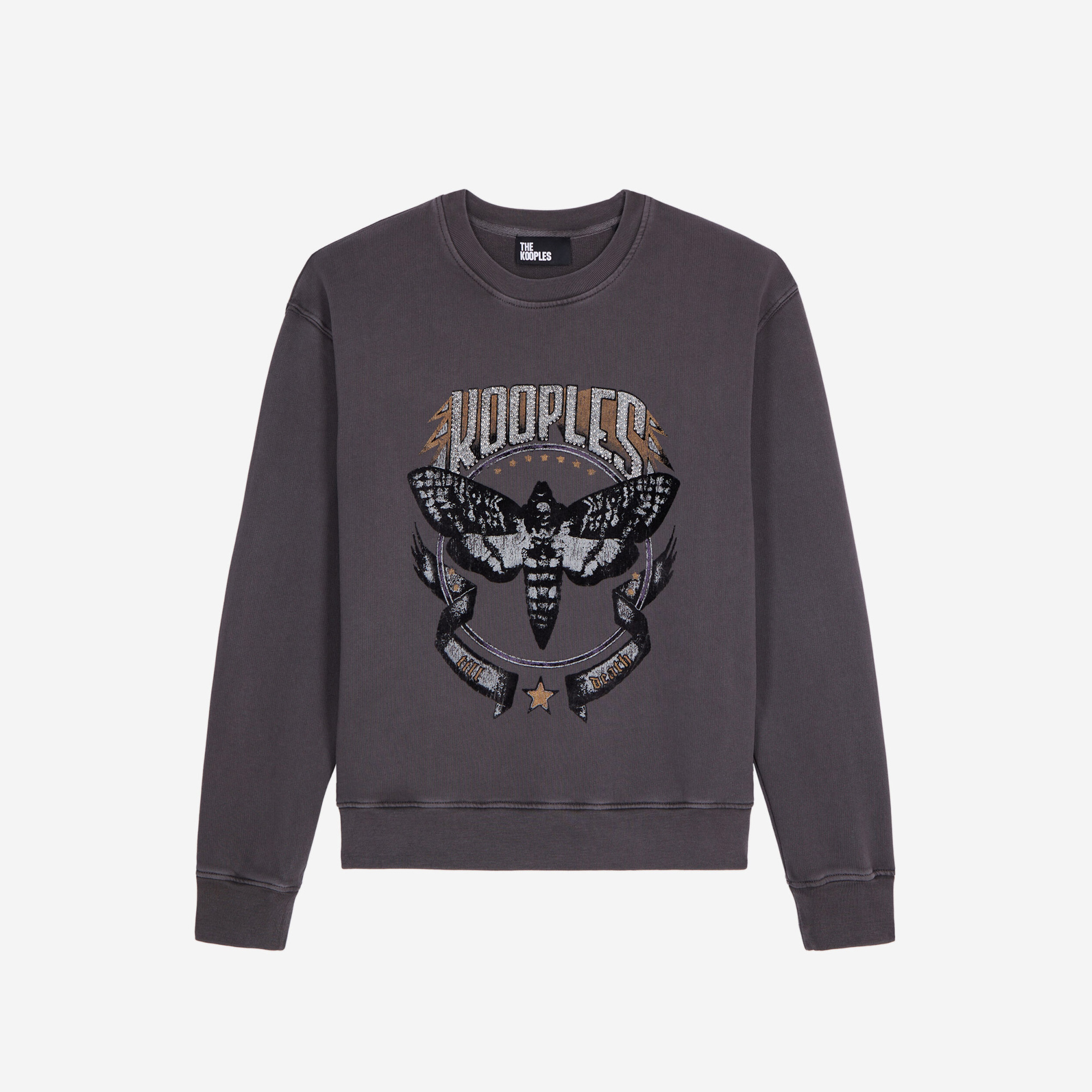 KADIN BASKILI BİSİKLET YAKA GRİ SWEATSHIRT