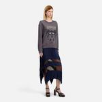 KADIN BASKILI BİSİKLET YAKA GRİ SWEATSHIRT