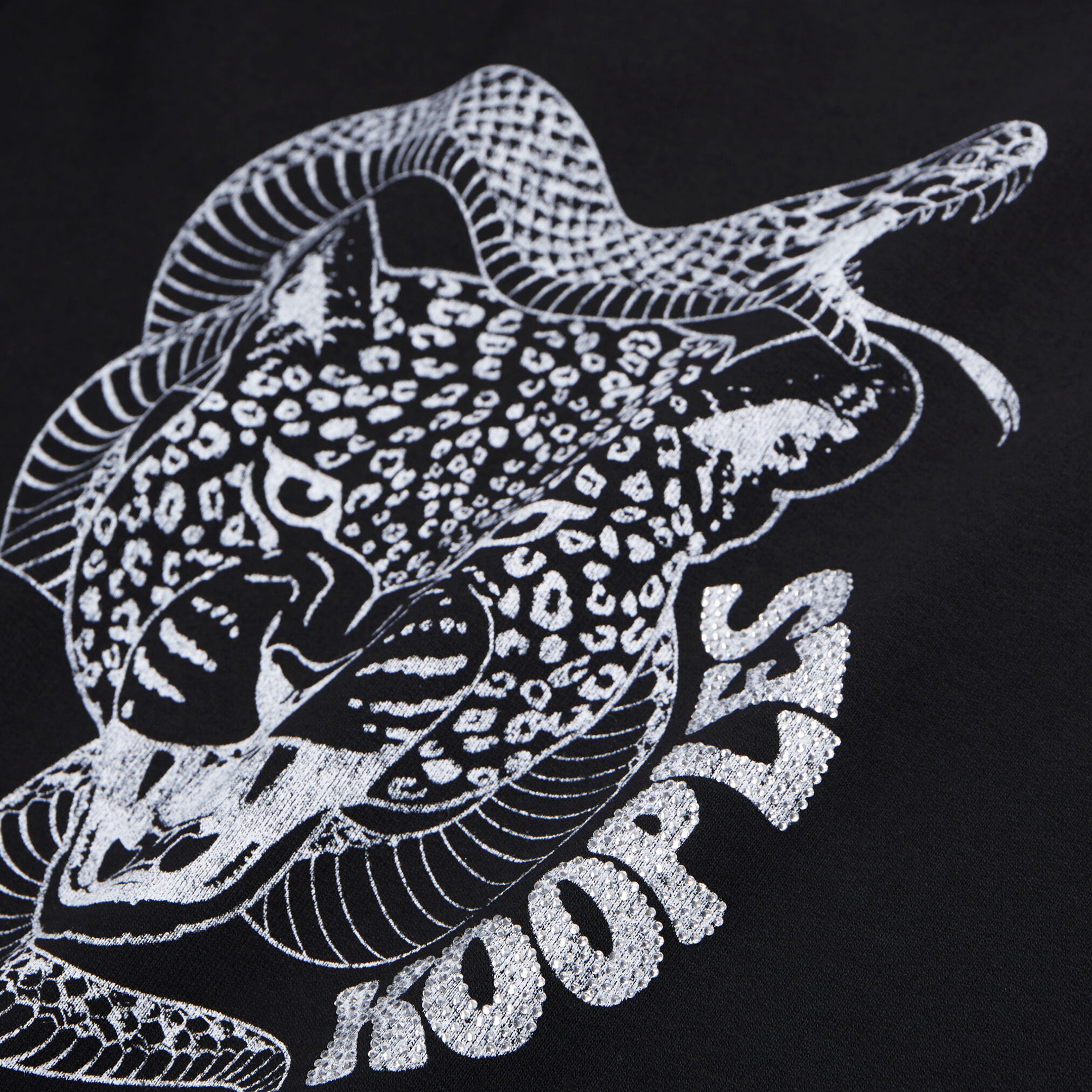 KADIN BASKILI BİSİKLET YAKA SİYAH SWEATSHIRT