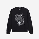 KADIN BASKILI BİSİKLET YAKA SİYAH SWEATSHIRT