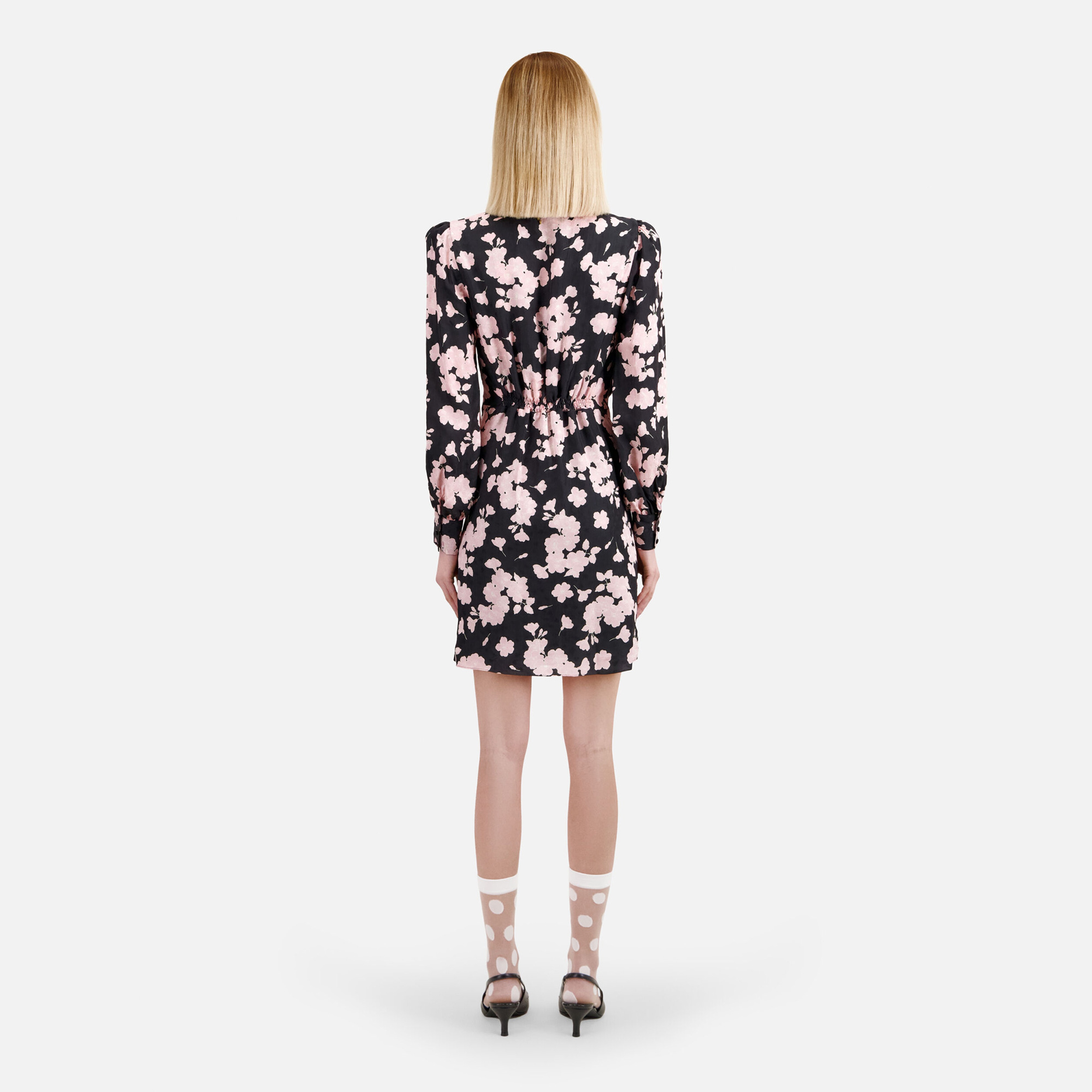 KADIN BASKILI SİYAH  ELBİSE